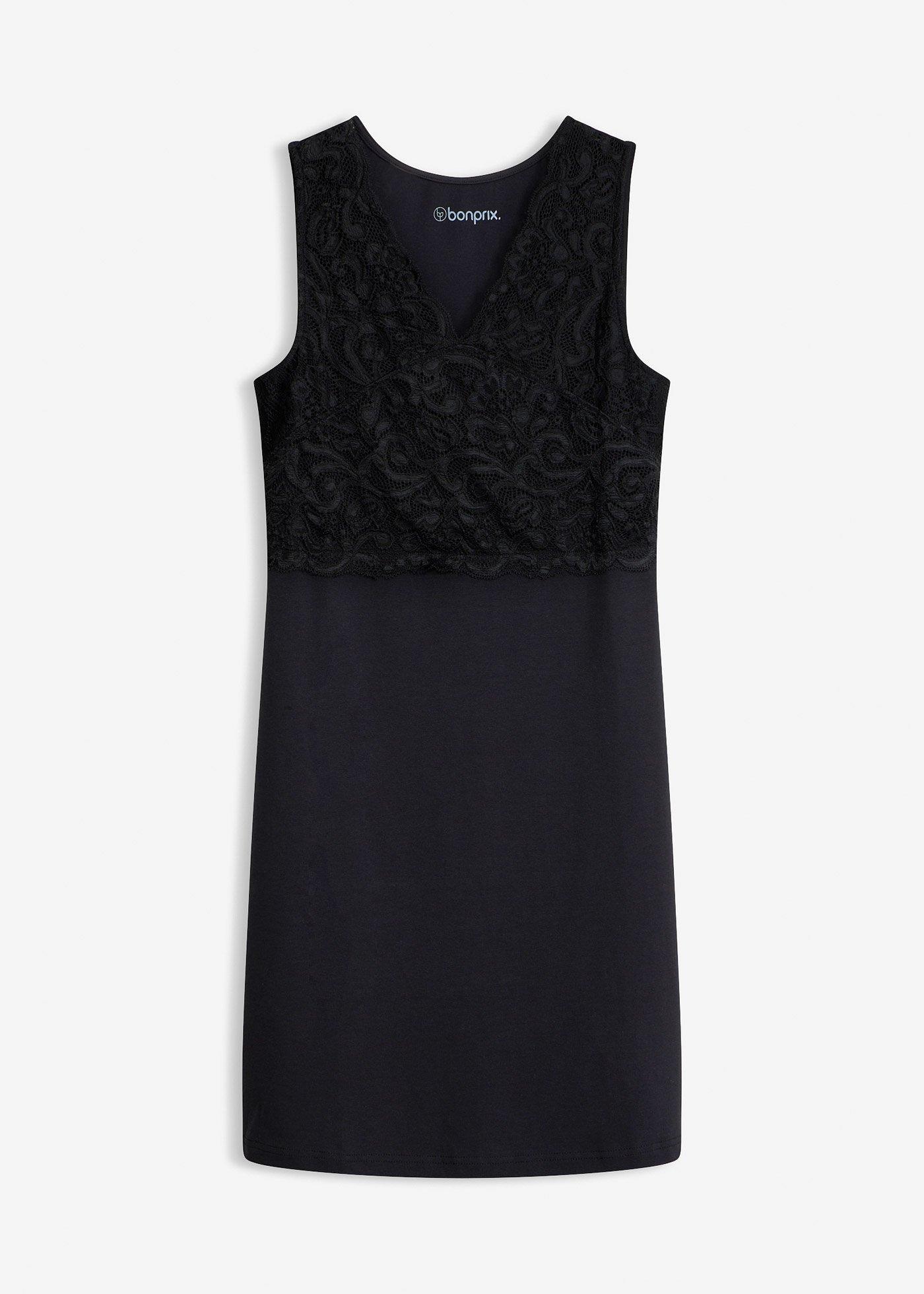Chemise de nuit avec empiècement dentelle