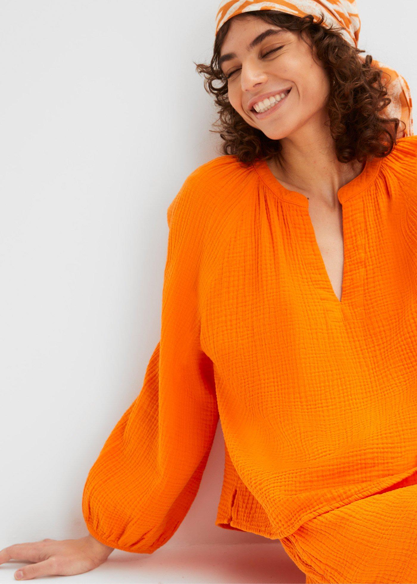 Bluzka muślinowa oversize - Bonprix