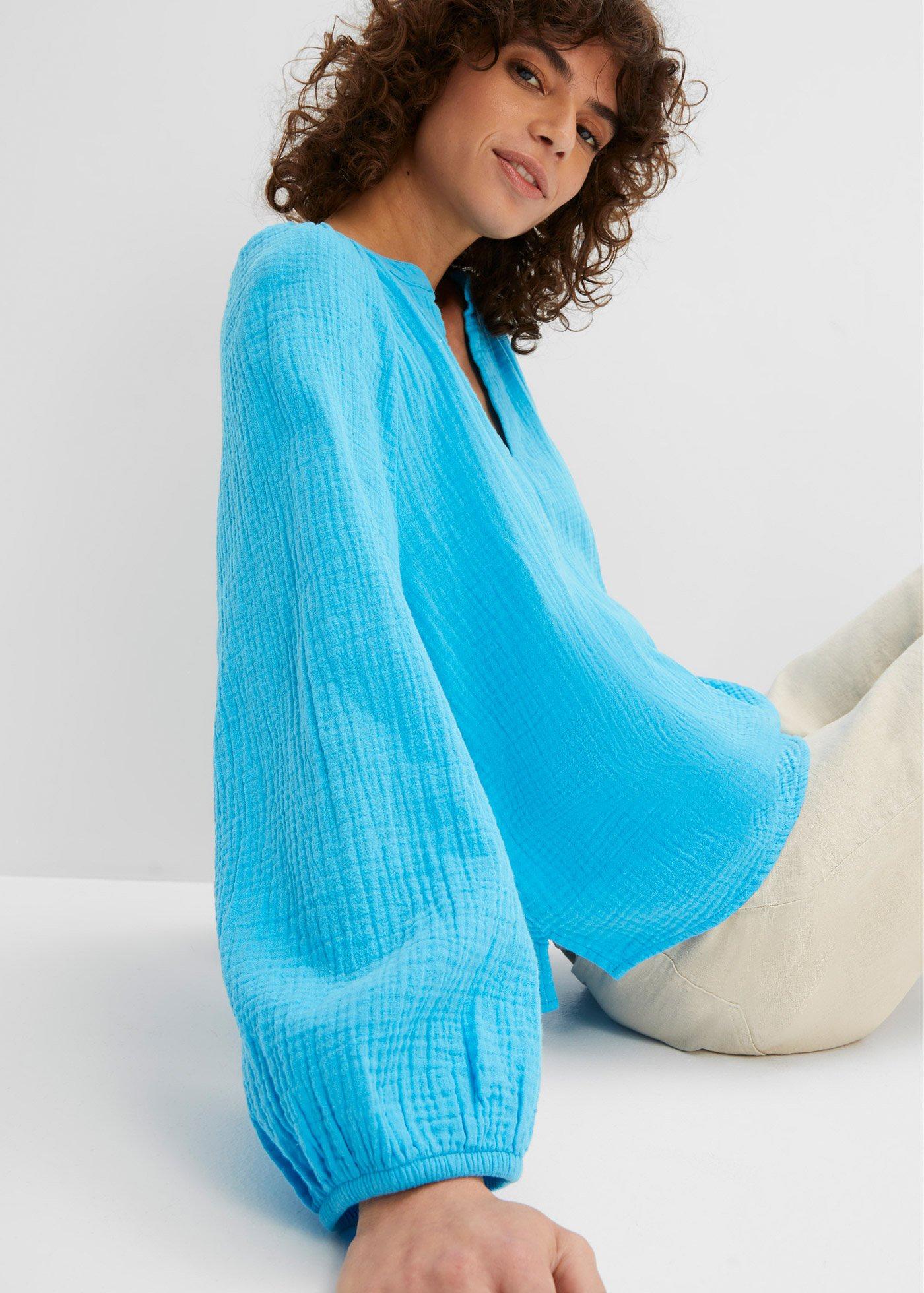 Bluzka muślinowa oversize - Bonprix