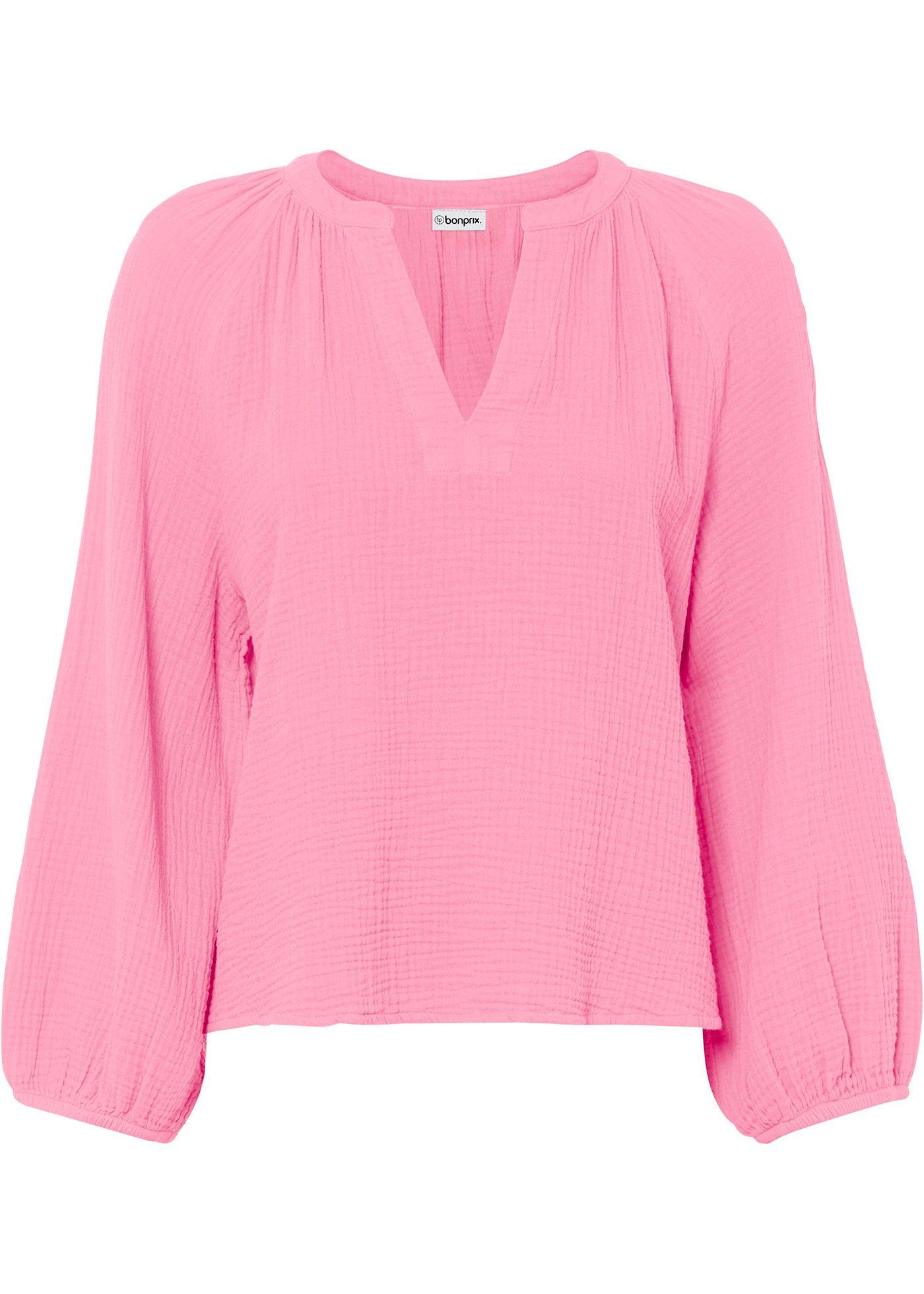 Blouse oversize en gaze de coton