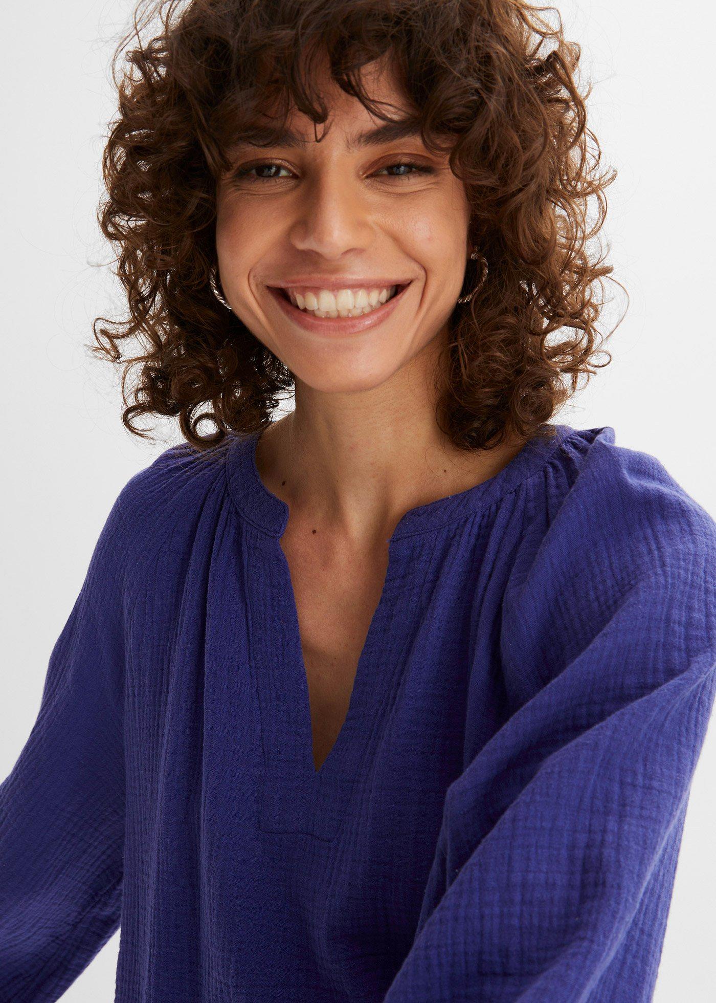 Bluzka muślinowa oversize - Bonprix