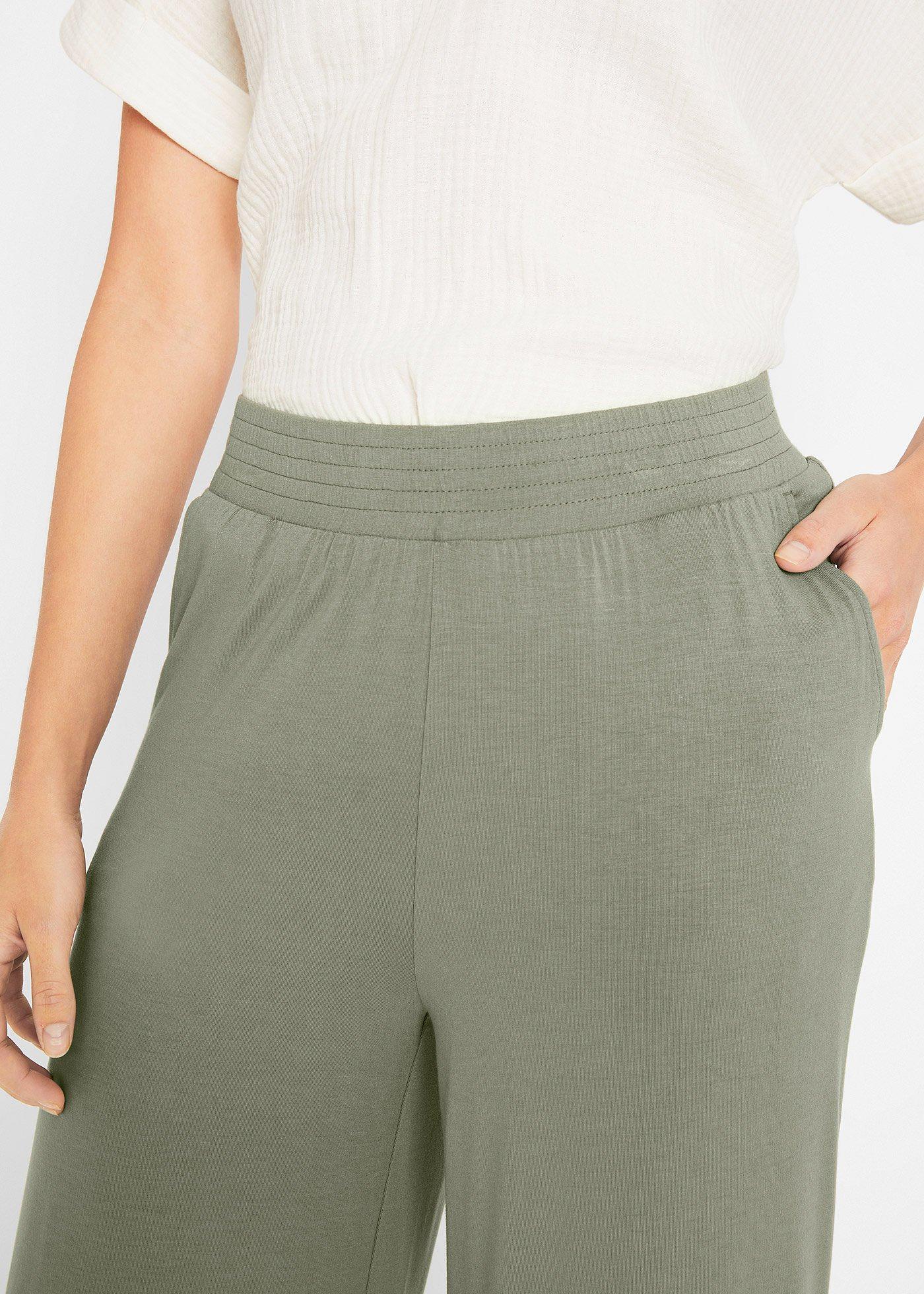 Spodnie z dżerseju 7/8, z lejącej mieszanki wiskozy - Bonprix