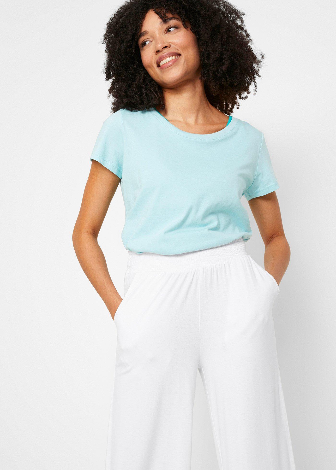 Spodnie z dżerseju 7/8, z lejącej mieszanki wiskozy - Bonprix