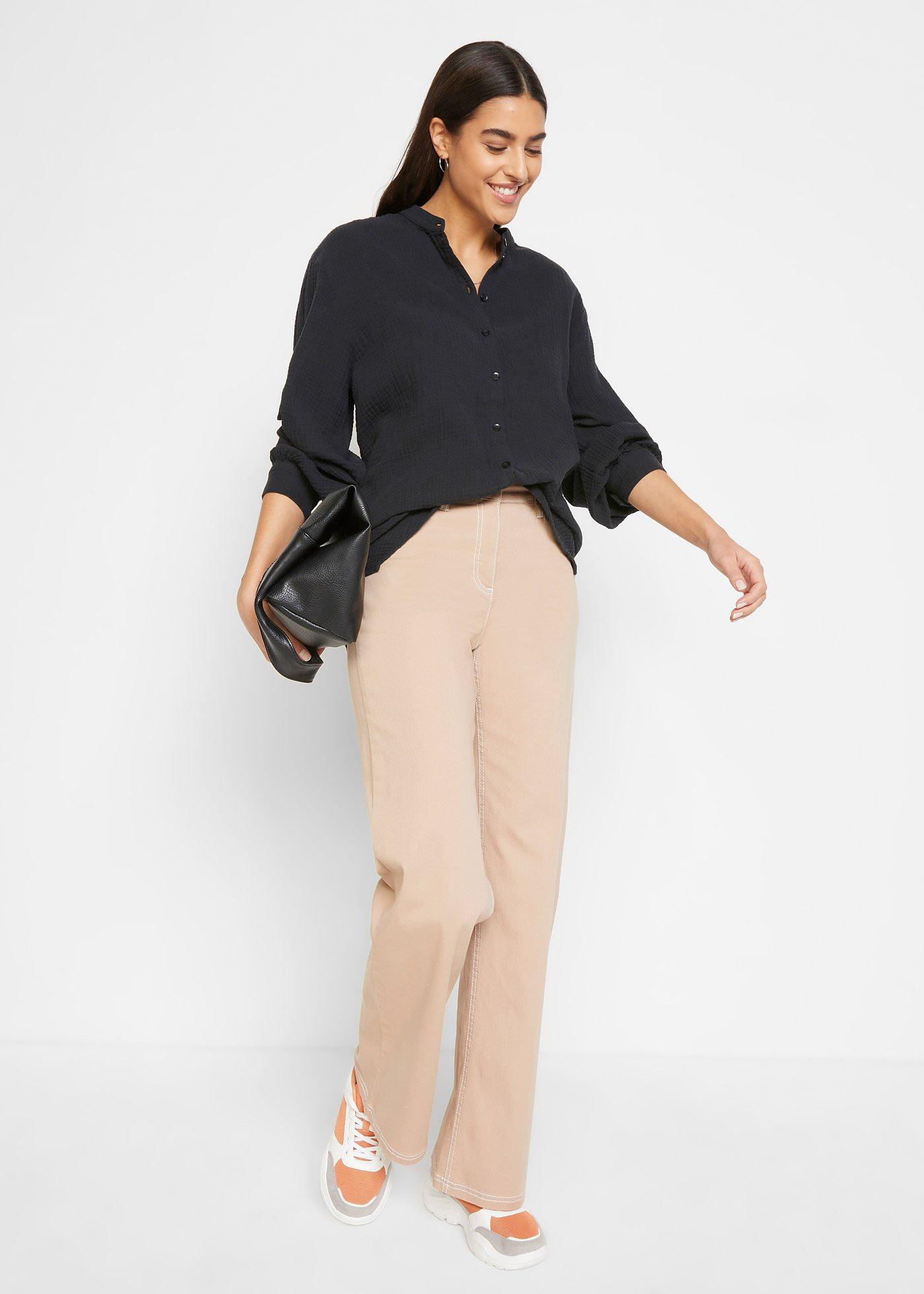 Długa bluzka z przewiewnego muślinu - Bonprix