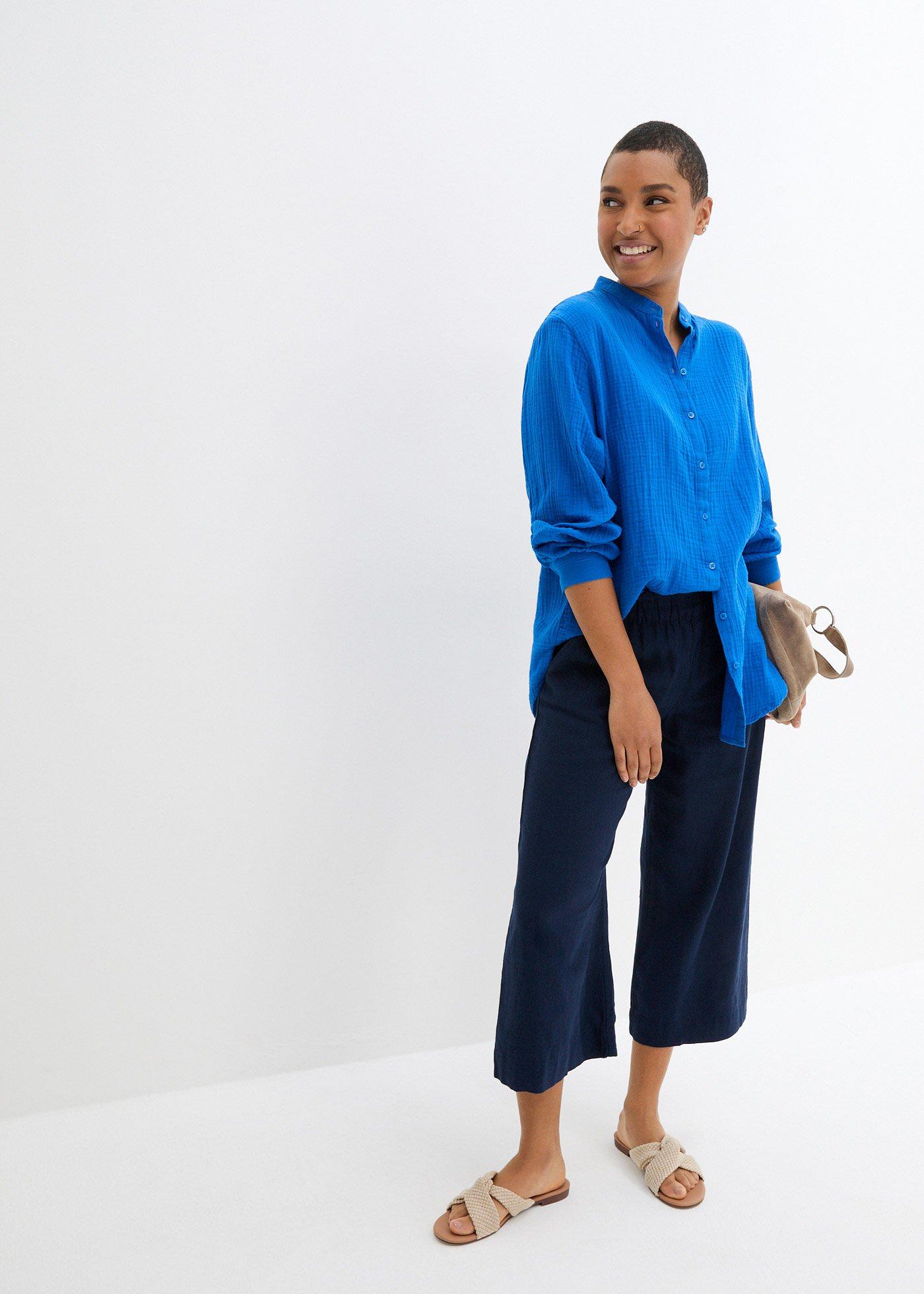 Długa bluzka z przewiewnego muślinu - Bonprix