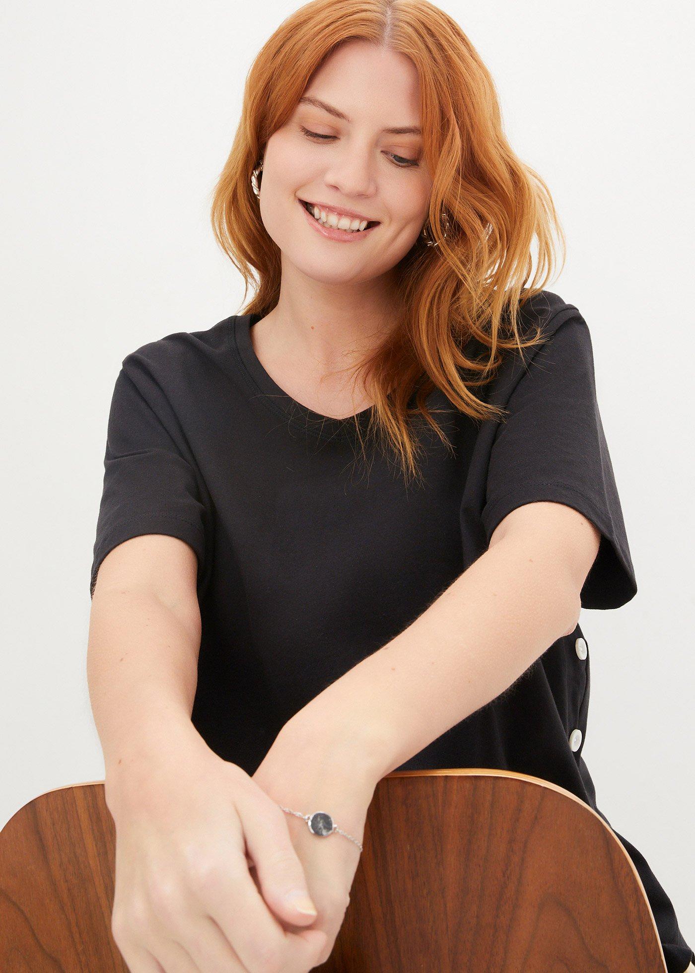 Szeroki T-shirt z bawełny organicznej - Bonprix