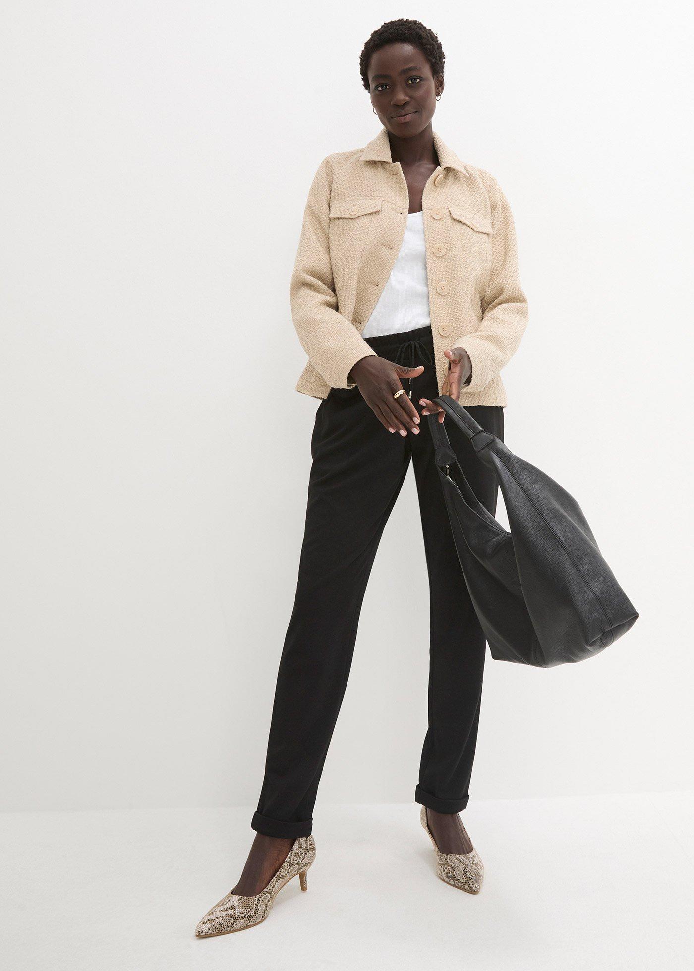 Spodnie z gumką w talii, z mieszanki wiskozy - Bonprix