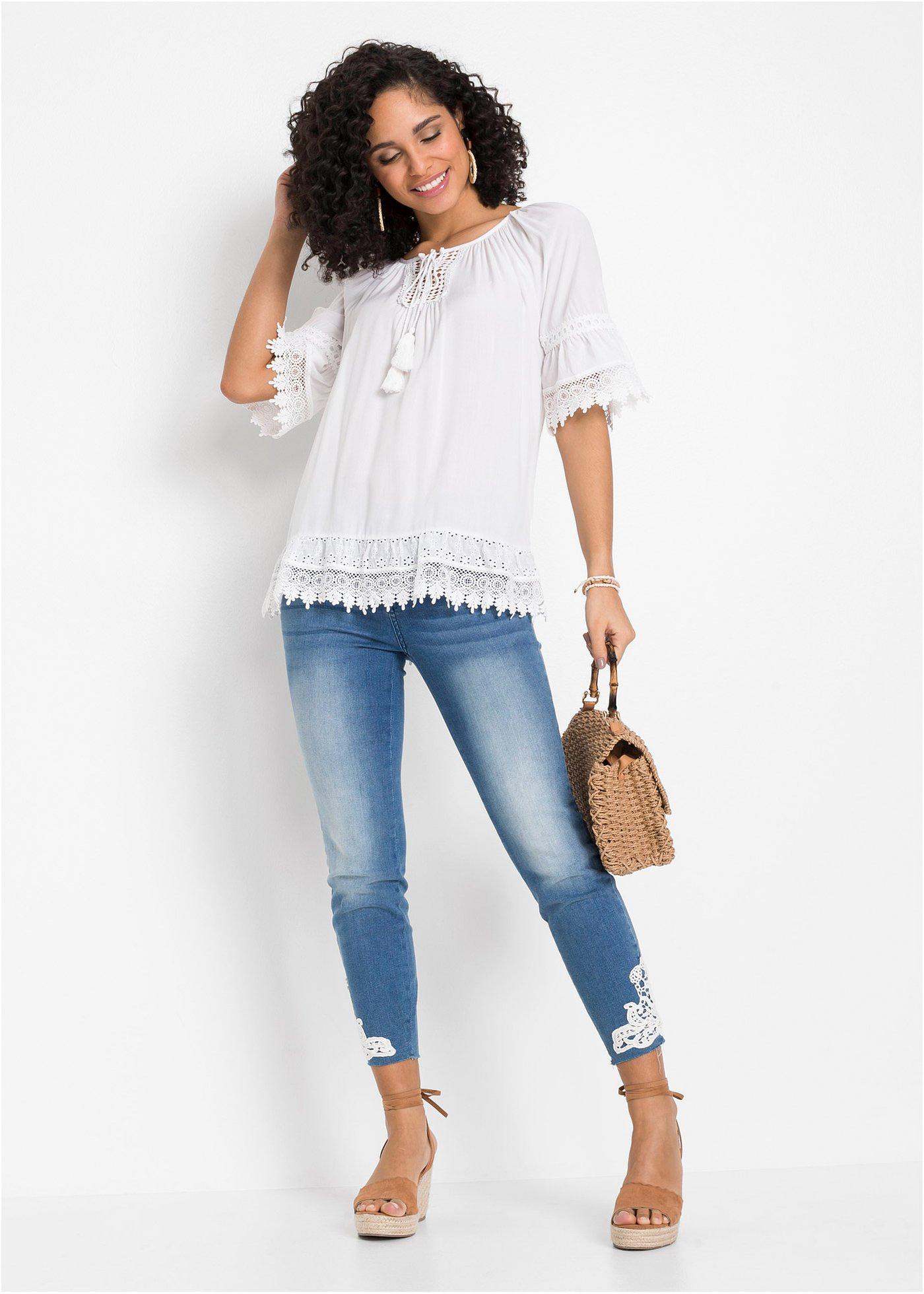 Tunika z koronką z miękkiej wiskozy - Bonprix