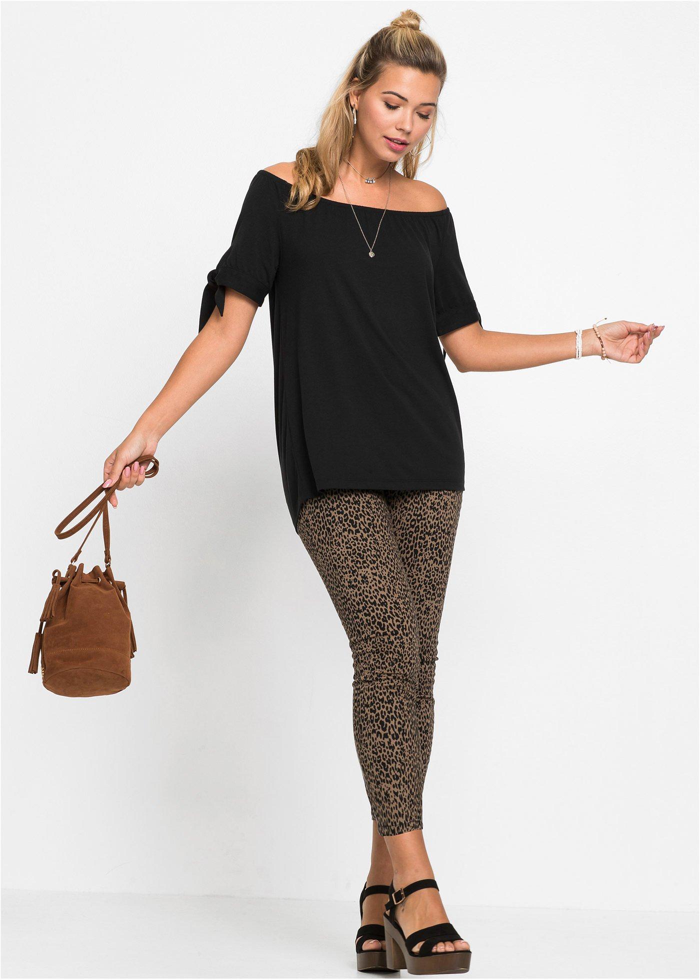 Bluzka Carmen z ozdobnym wiązaniem - Bonprix