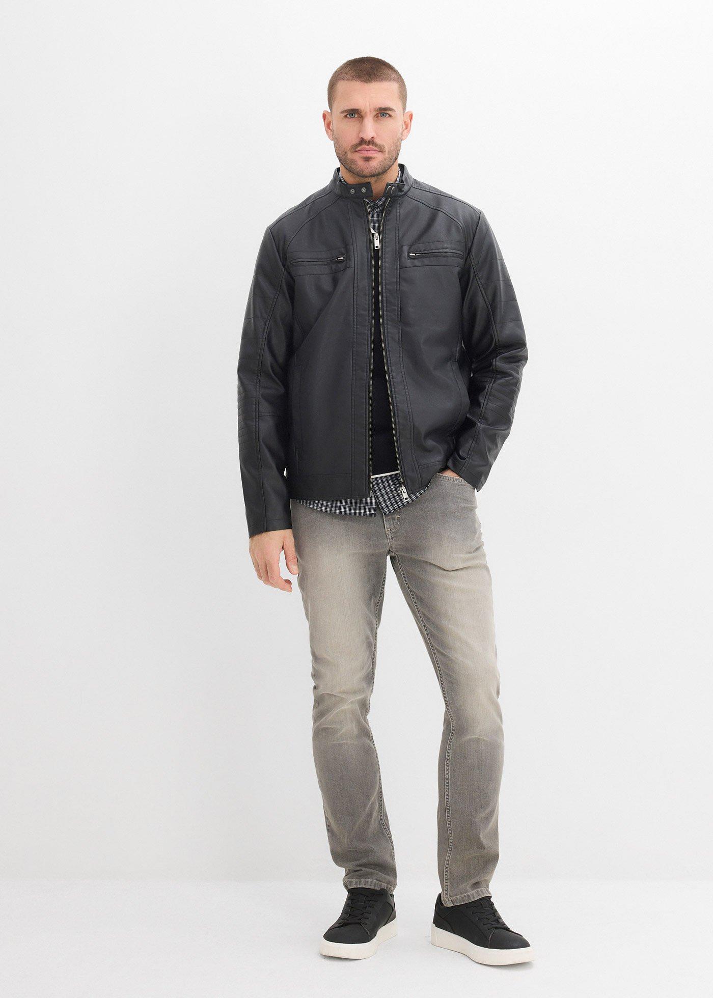 Kurtka z imitacji skóry w fasonie regular fit - Bonprix