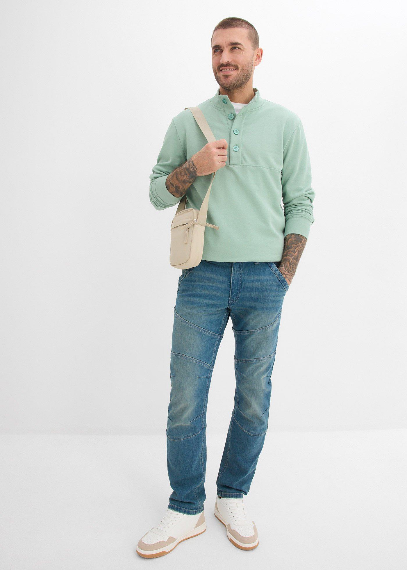 Jeansy regular fit z elastycznym pasem, straight - Bonprix