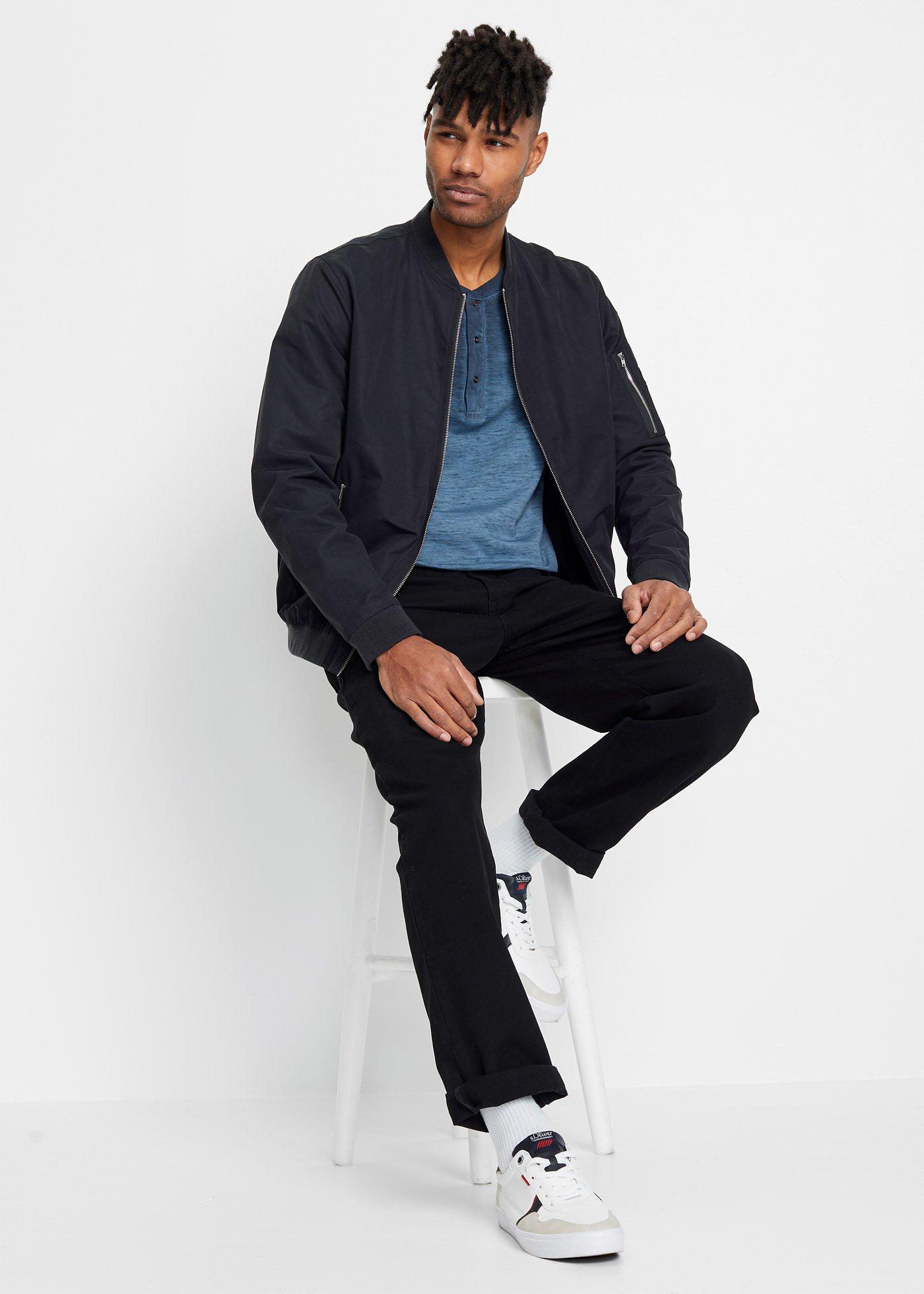 Bluzka z dekoltem henley z bawełny organicznej - Bonprix