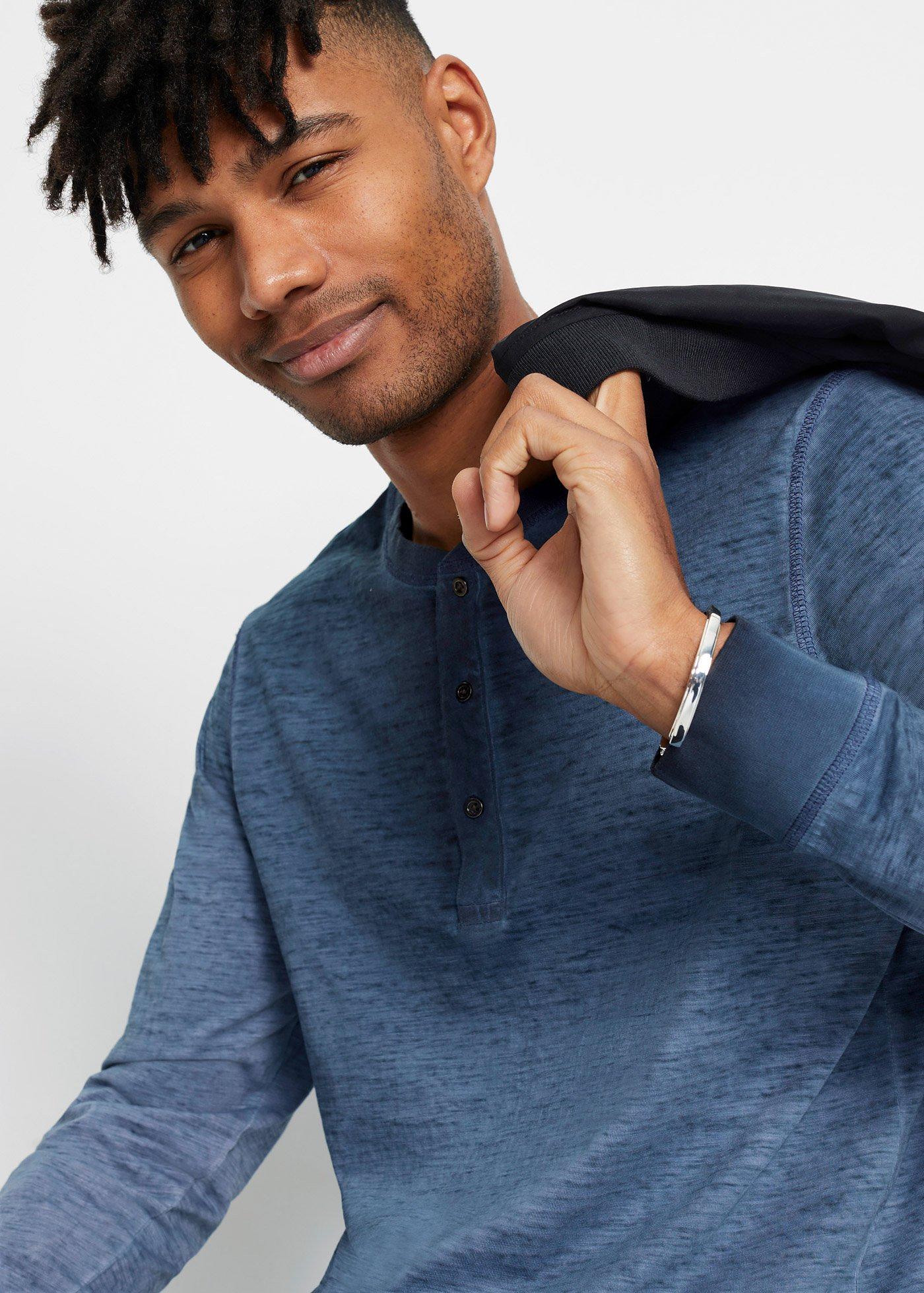 Bluzka z dekoltem henley z bawełny organicznej - Bonprix