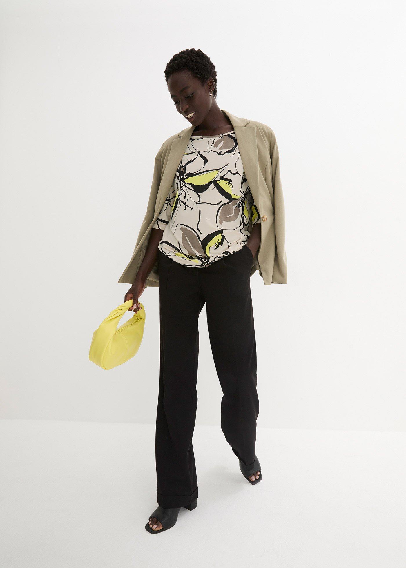 T-shirt w kwiaty - Bonprix