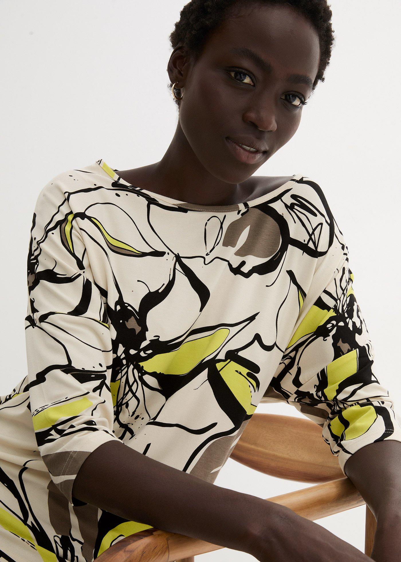 T-shirt w kwiaty - Bonprix