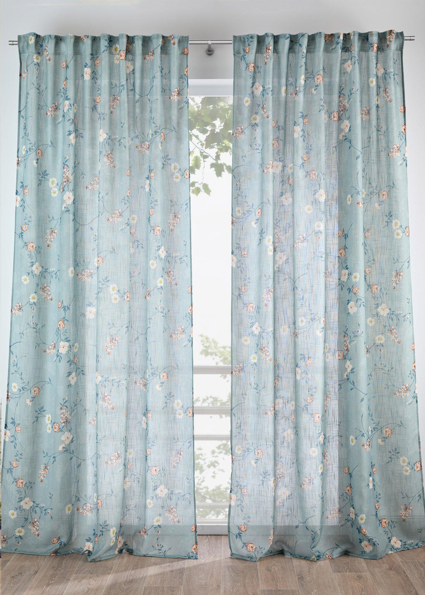 Rideau à imprimé floral (1 pce)