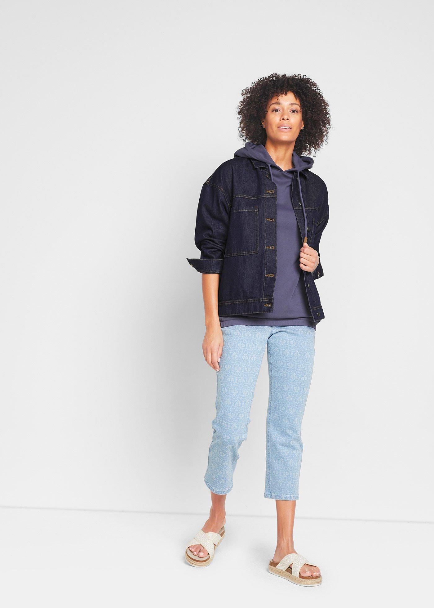 Bluza z kapturem, z mieszanki bawełny - Bonprix