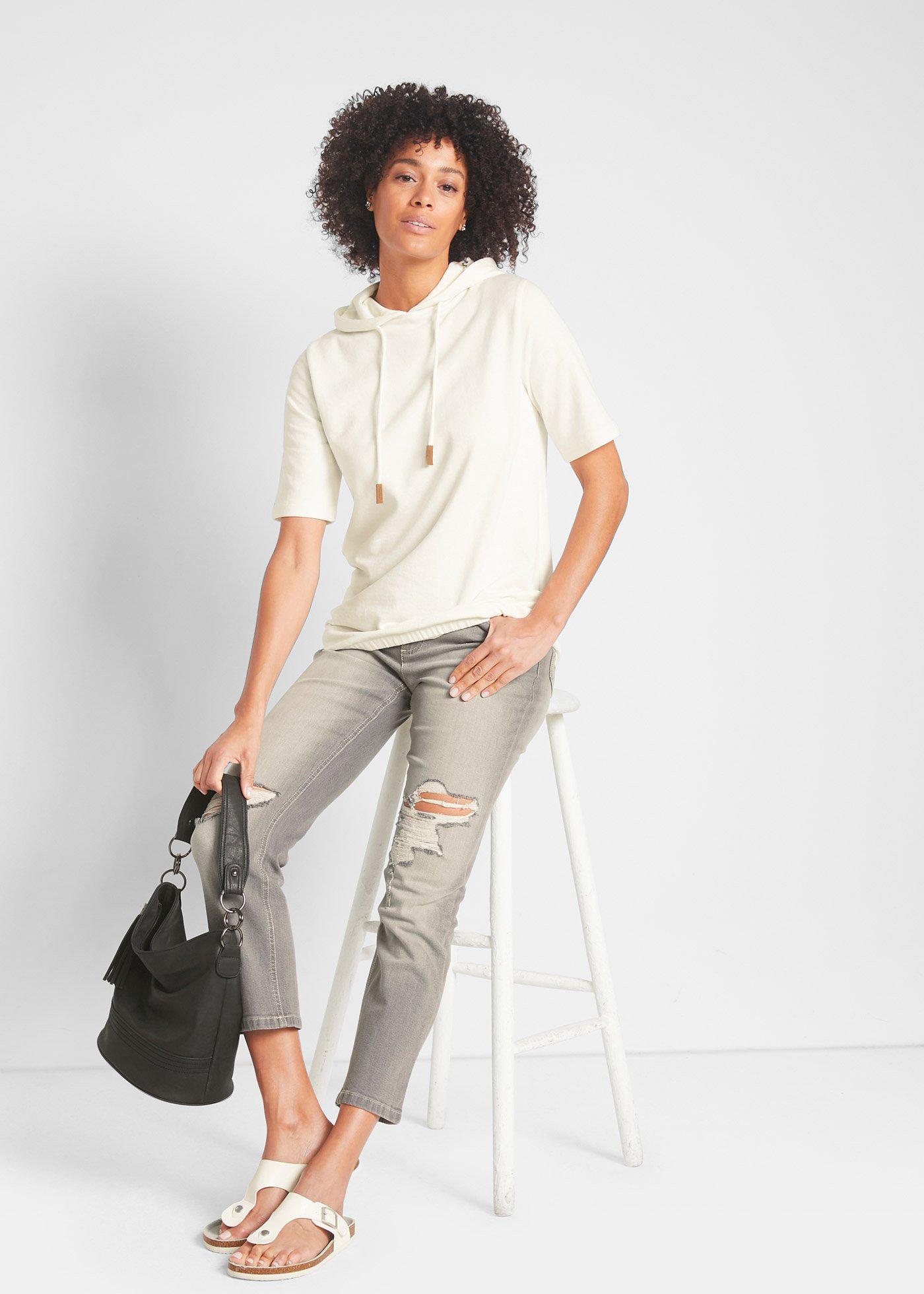 Bluza z kapturem, z mieszanki bawełny - Bonprix