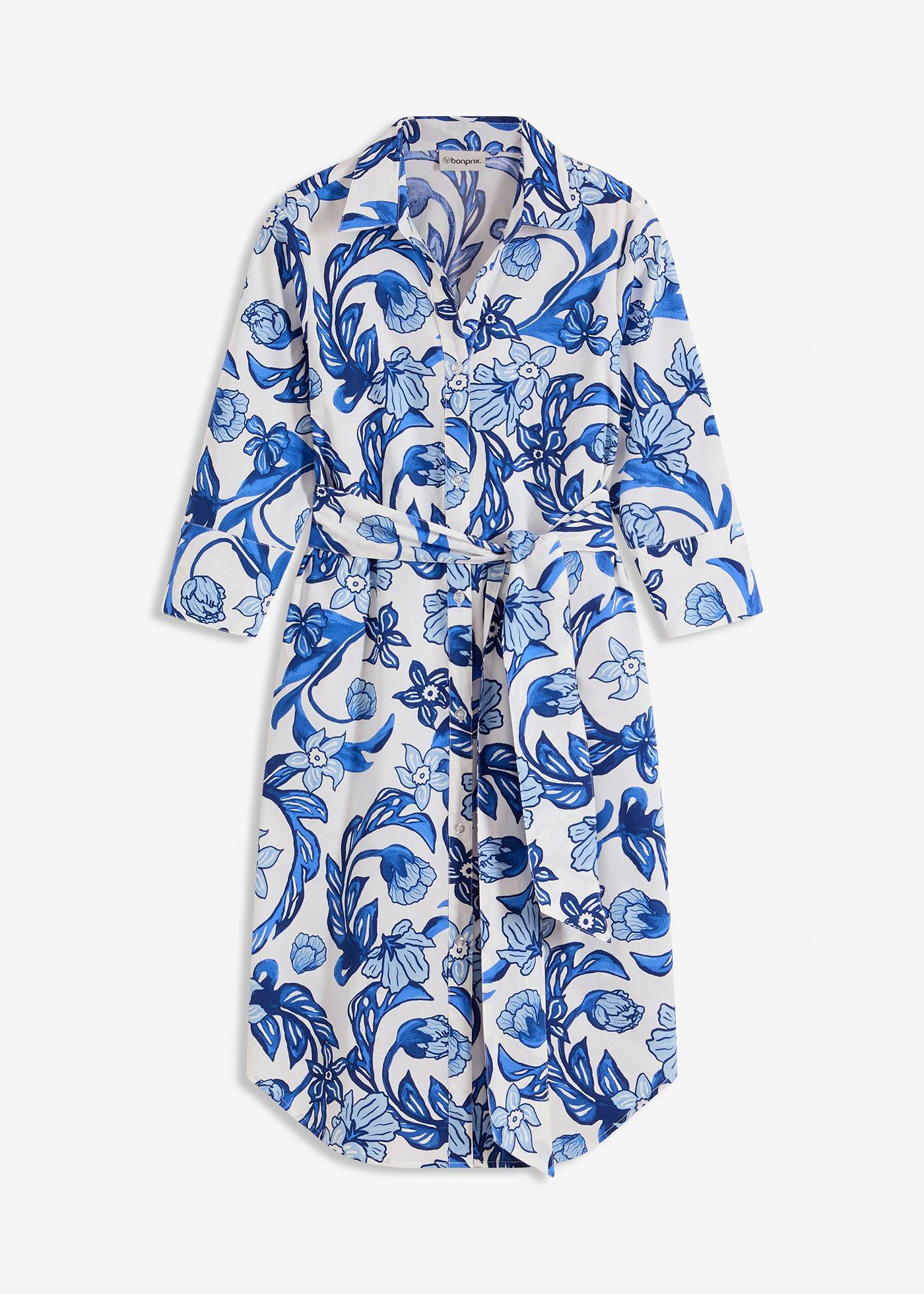 Robe-chemise en coton mélangé