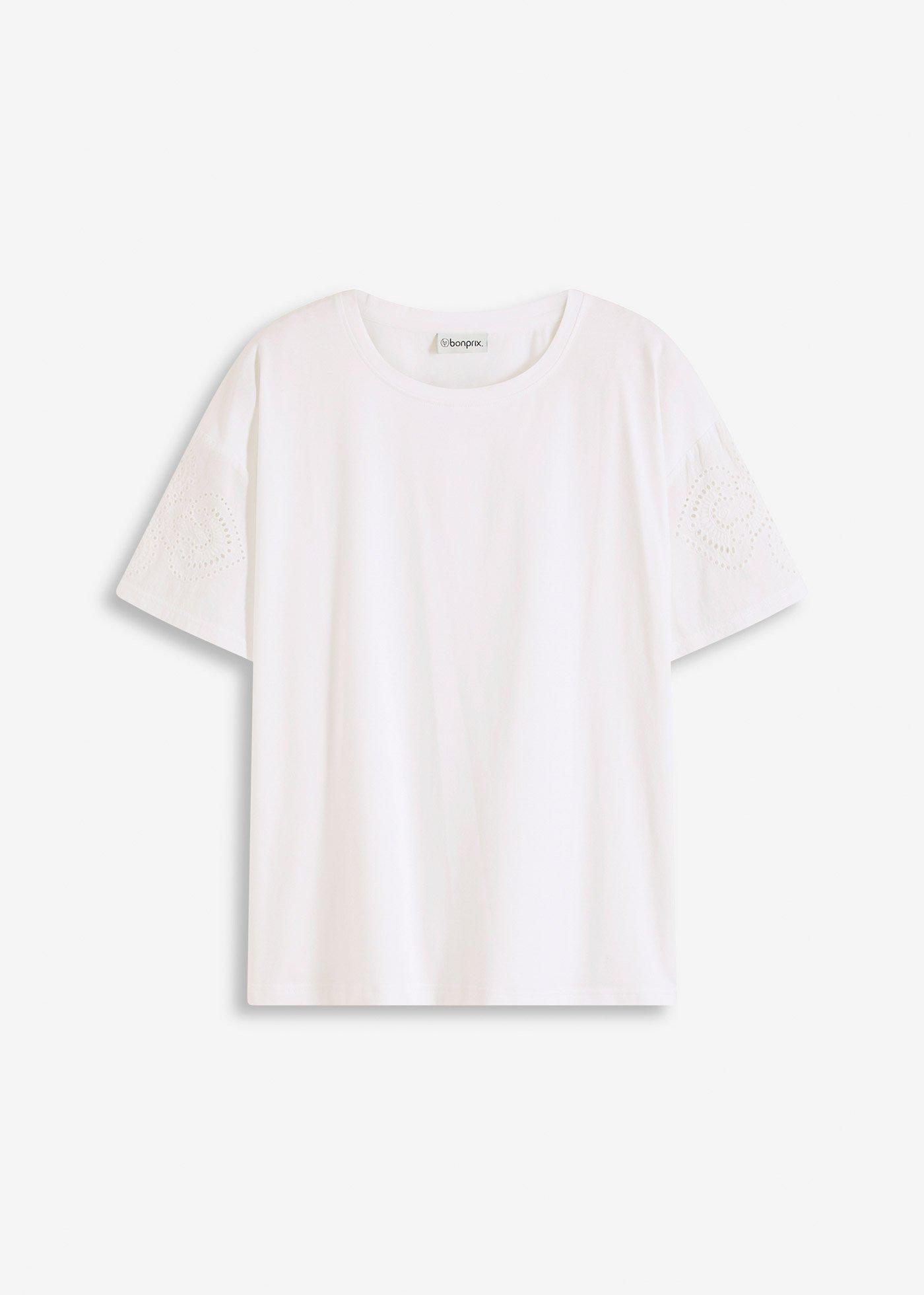 Tricou cu broderie perforată
