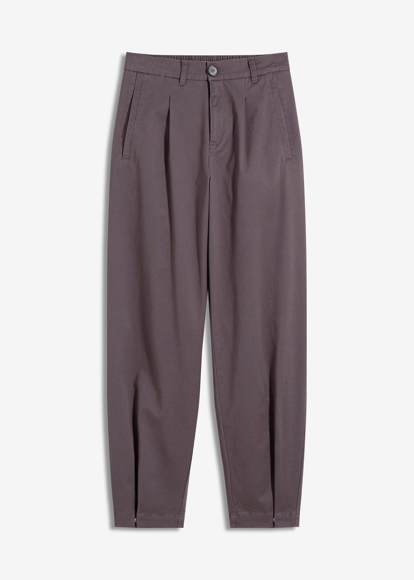 Pantaloni în stil barrel din amestec elastic de bumbac