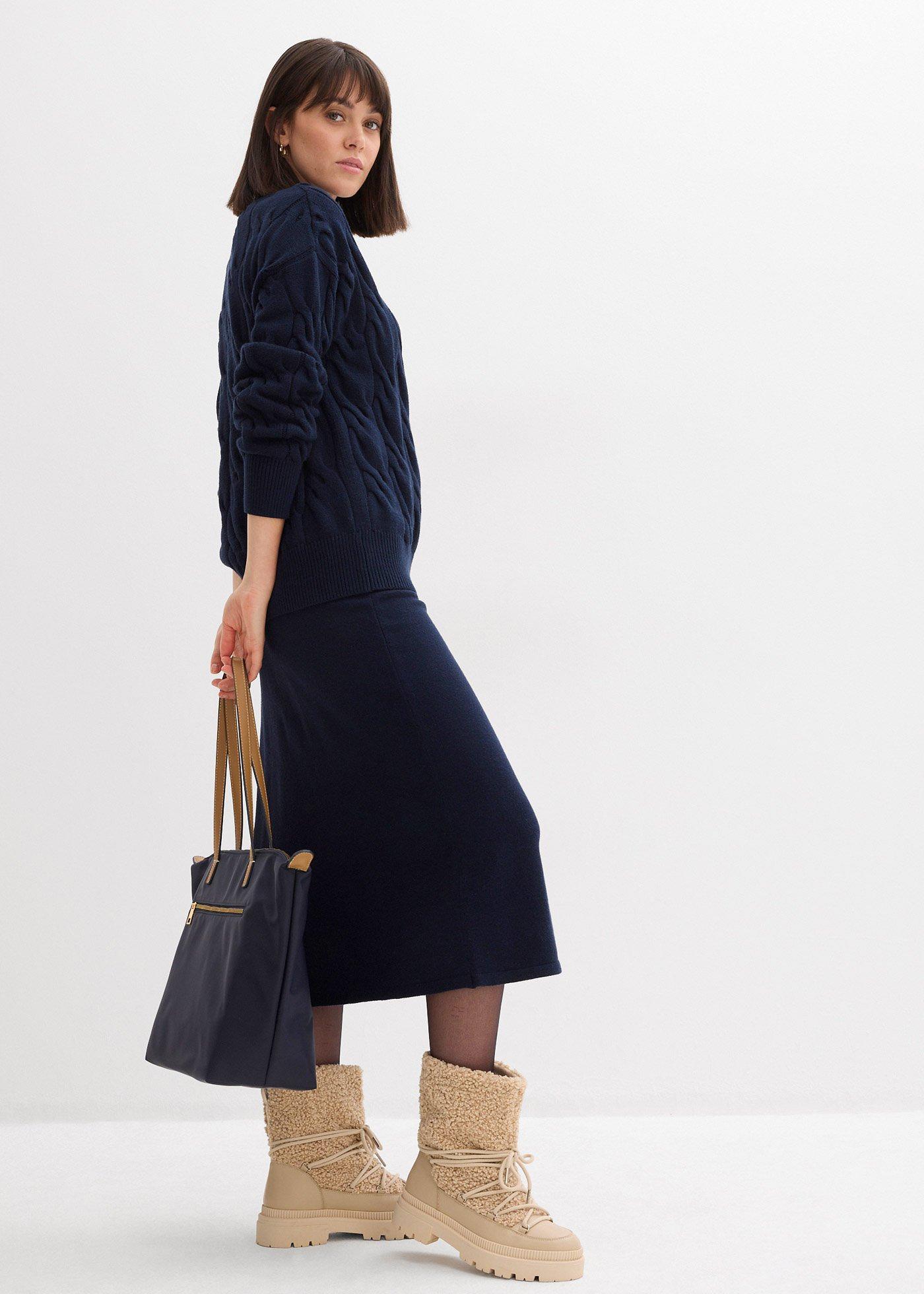 Sweter oversize z miękkiej mieszanki wiskozy - Bonprix