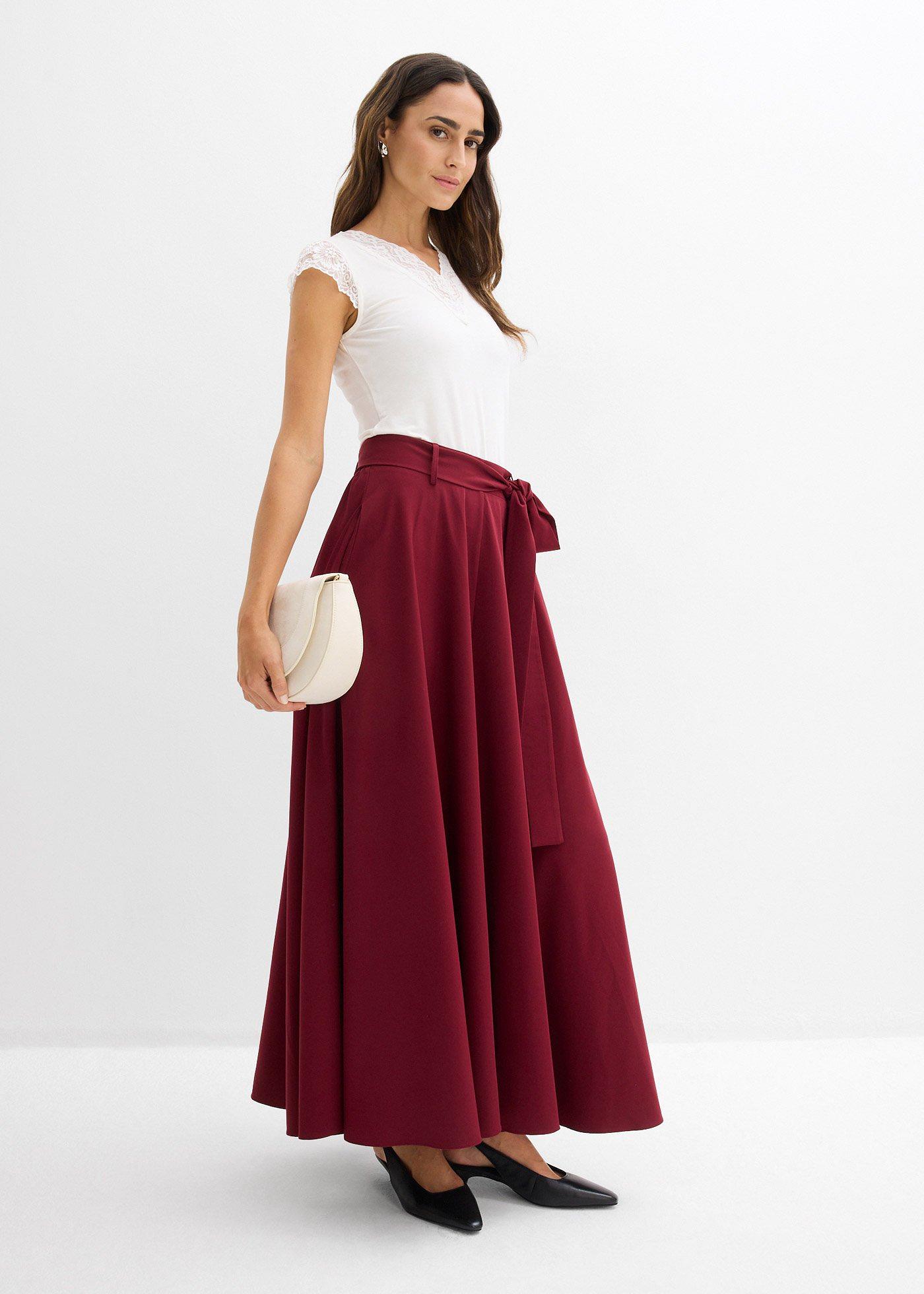 Spódnica maxi z mieszanki wiskozy - Bonprix