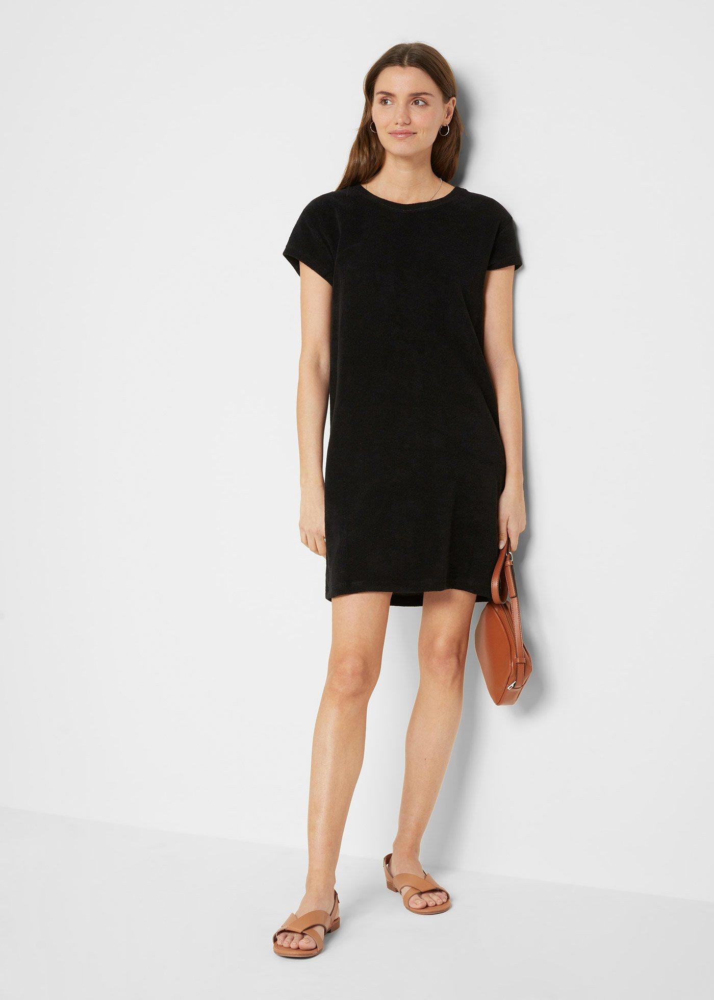 Sukienka T-shirtowa z frotte - Bonprix