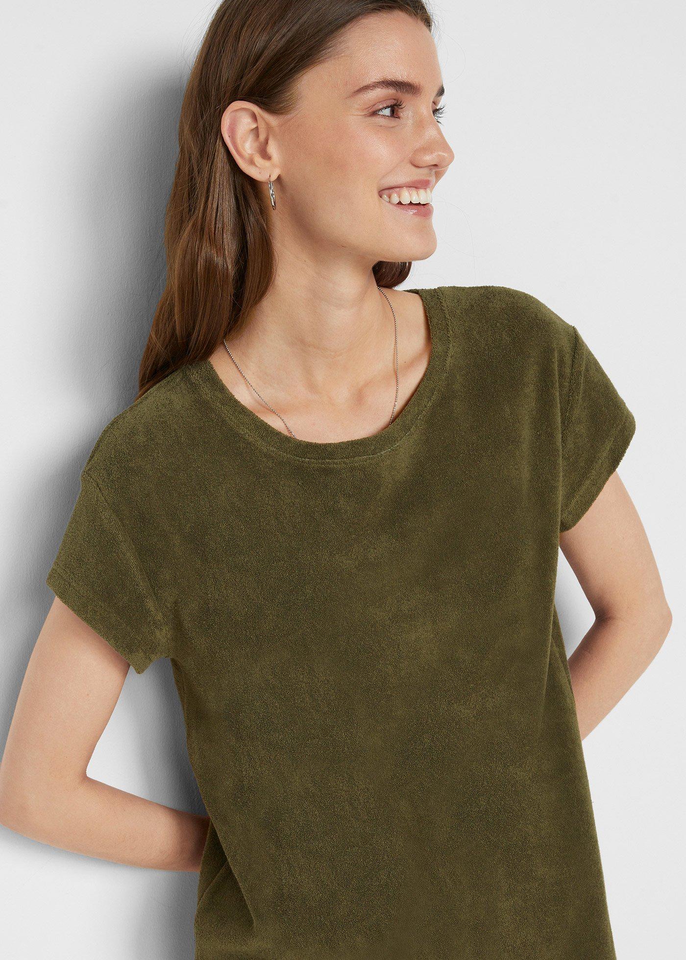 Sukienka T-shirtowa z frotte - Bonprix