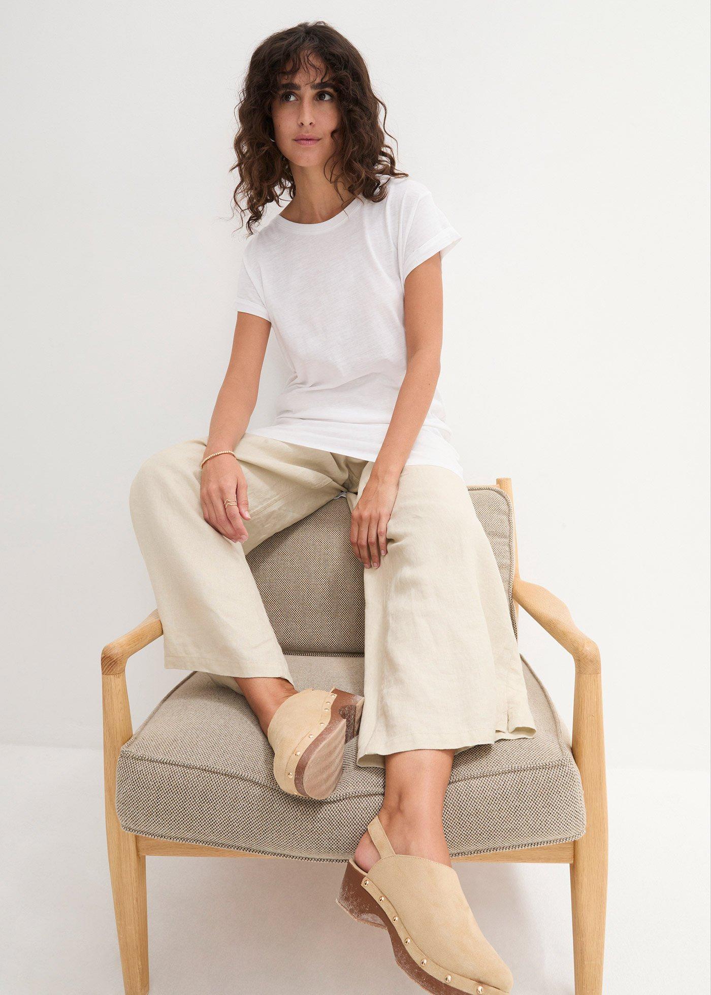 Długi T-shirt z czystej bawełny - Bonprix