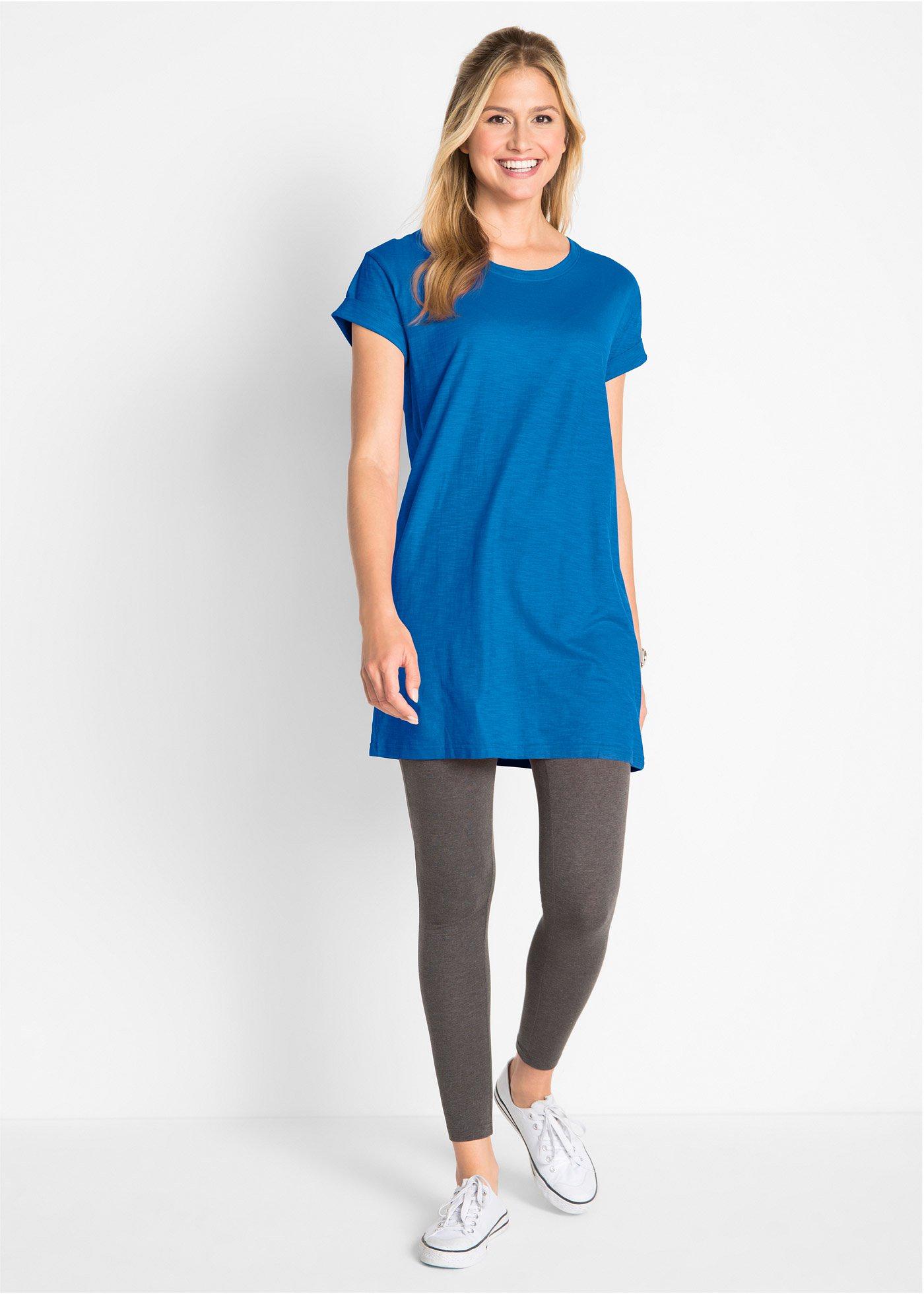 Długi T-shirt z czystej bawełny - Bonprix