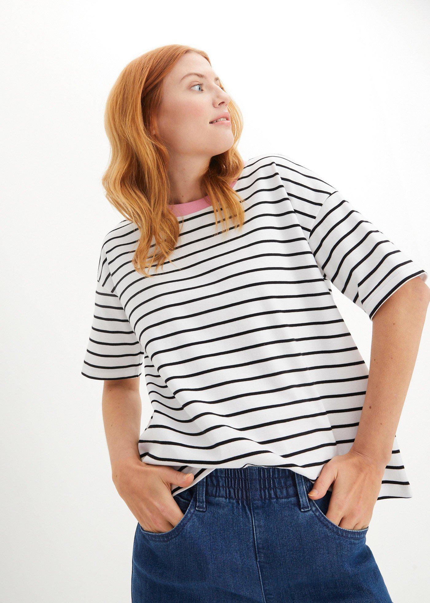 T-shirt oversize z czystej bawełny organicznej - Bonprix