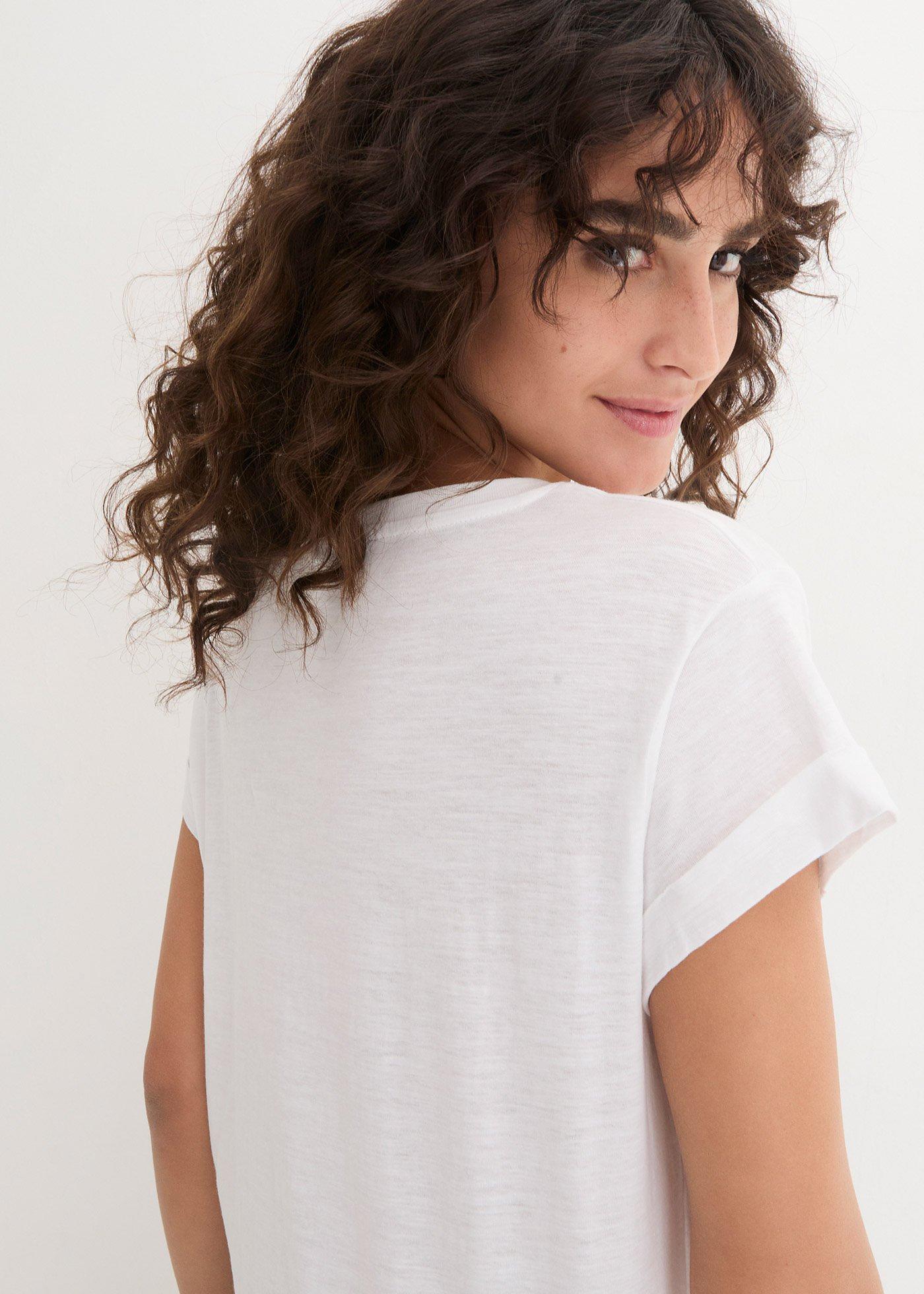 Długi T-shirt z czystej bawełny - Bonprix