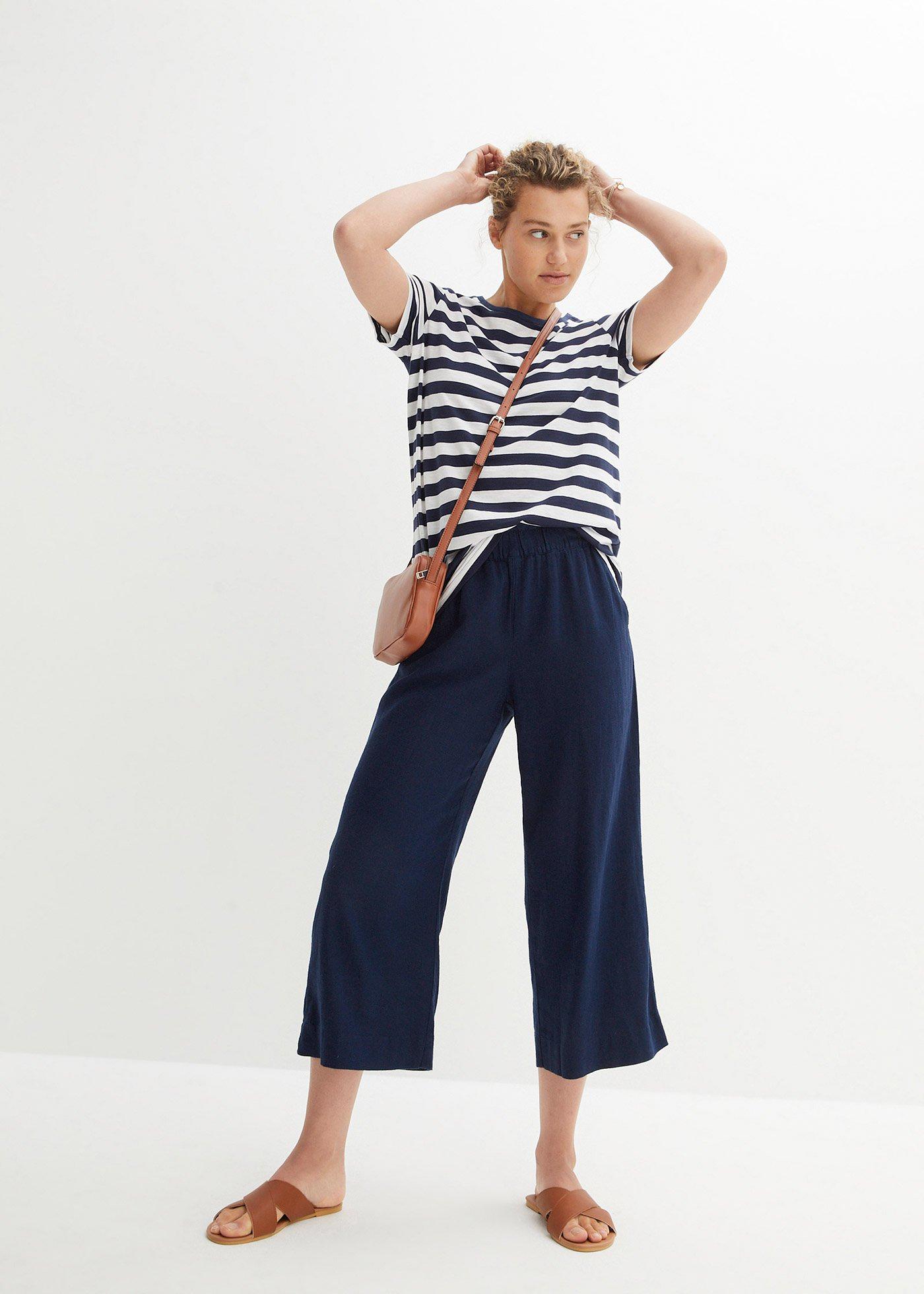 T-shirt z okrągłym dekoltem, z bawełny (2 szt.) - Bonprix