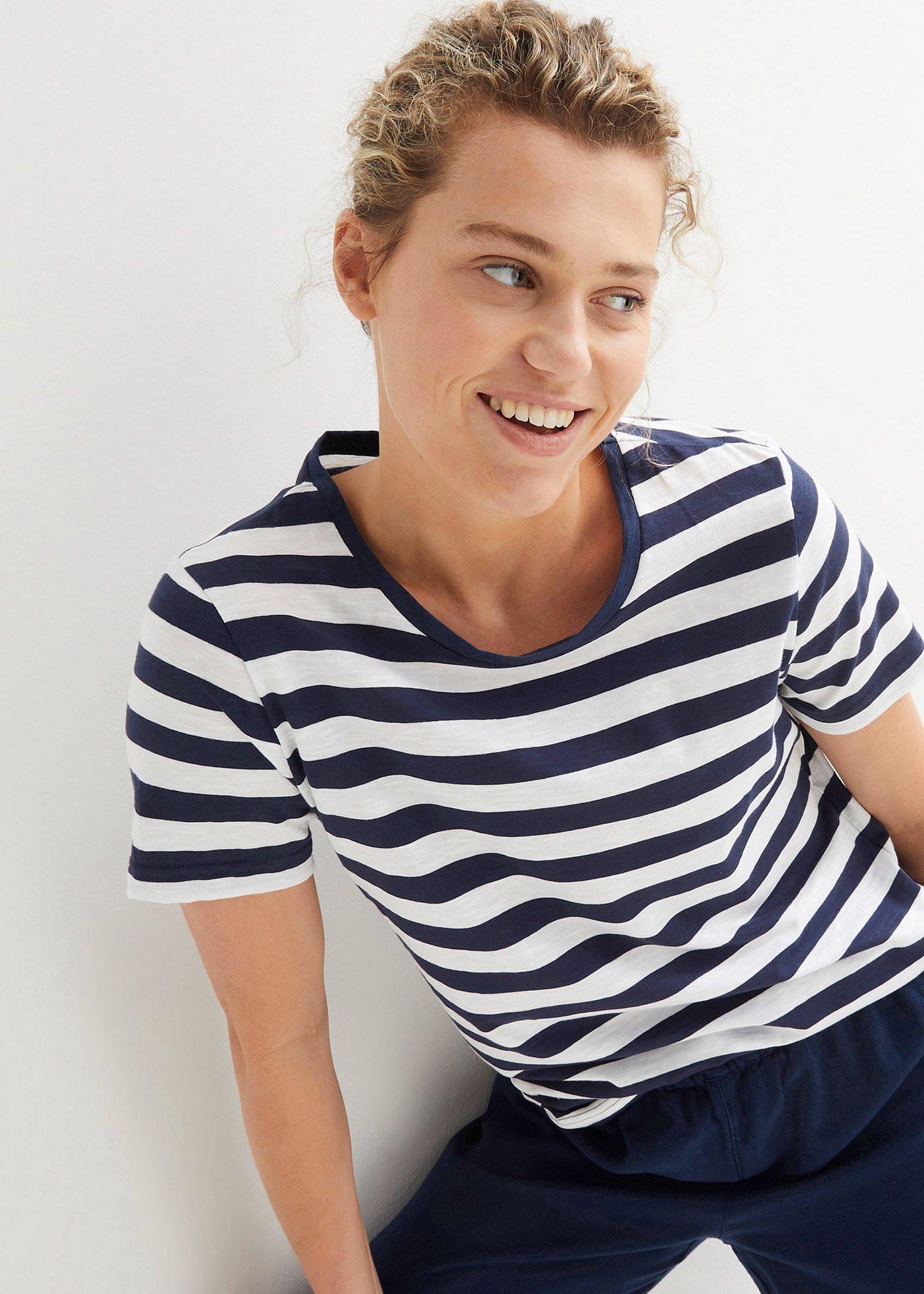 T-shirt z okrągłym dekoltem, z bawełny (2 szt.) - Bonprix