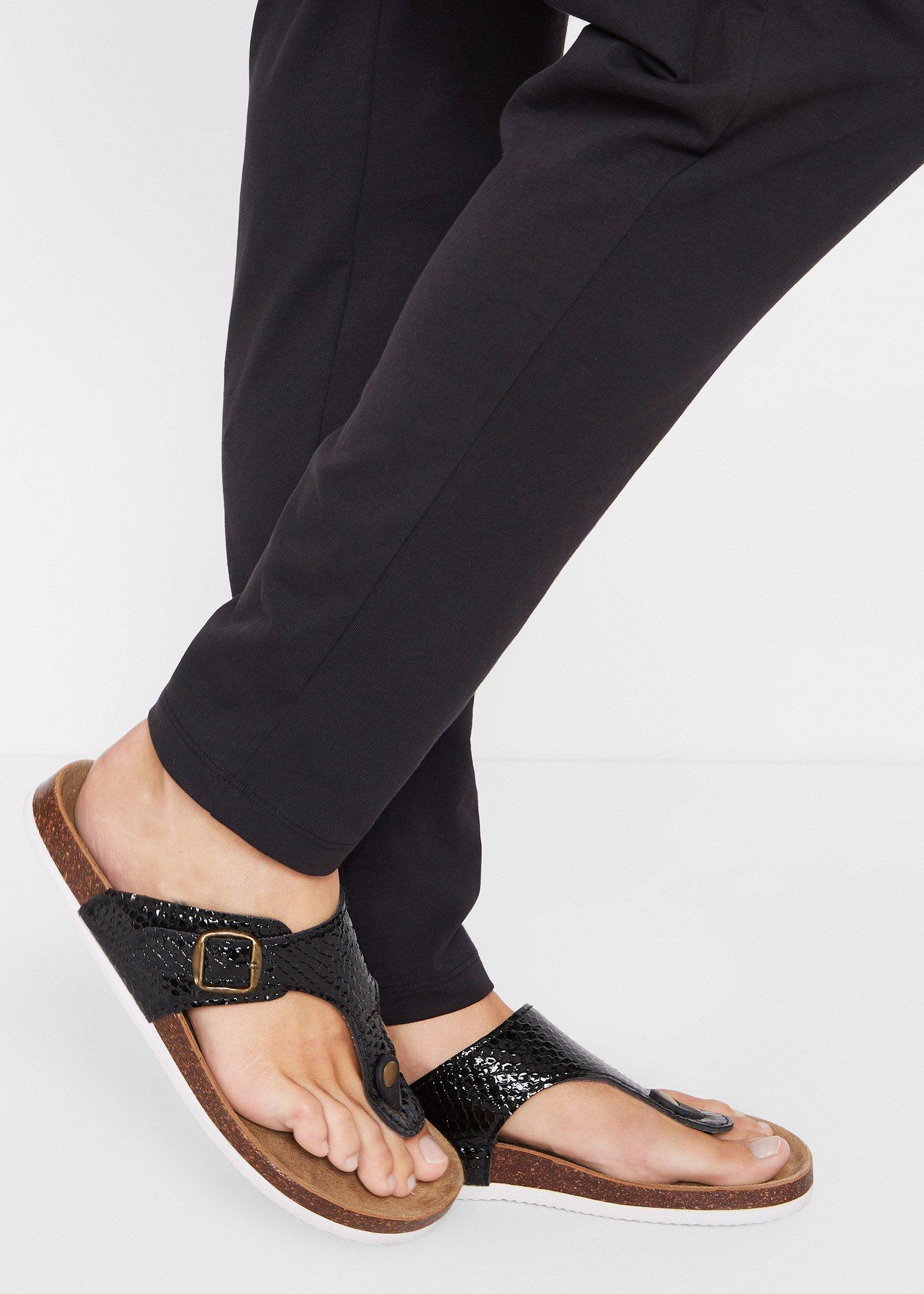 Dżersejowe spodnie z mieszanki bawełny - Bonprix