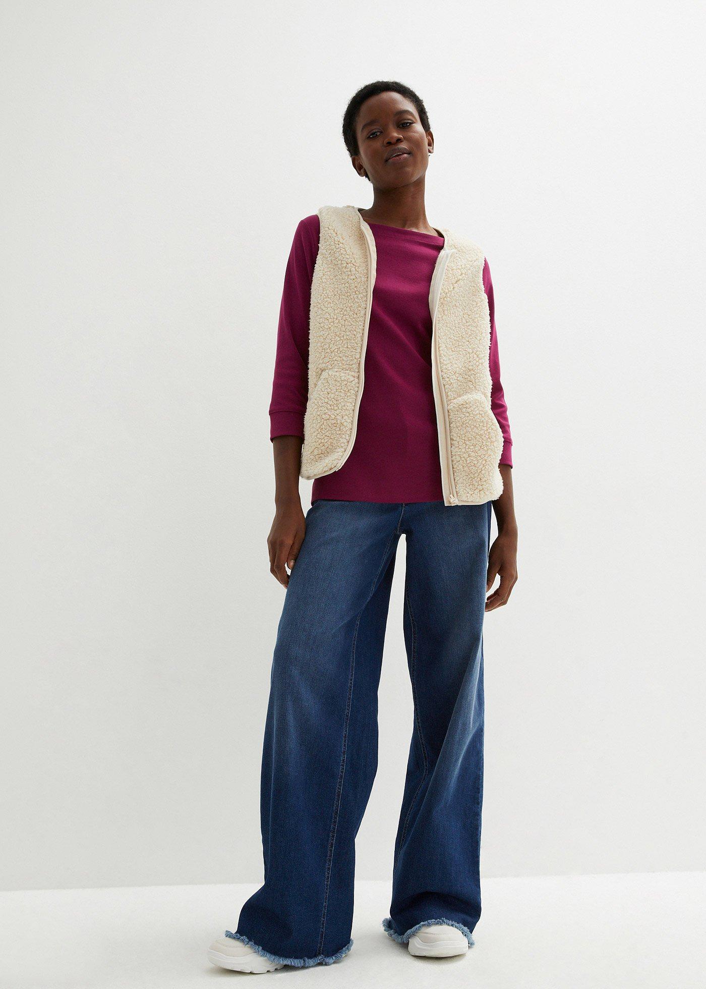 Bluzka z długim rękawem z czystej bawełny organicznej - Bonprix