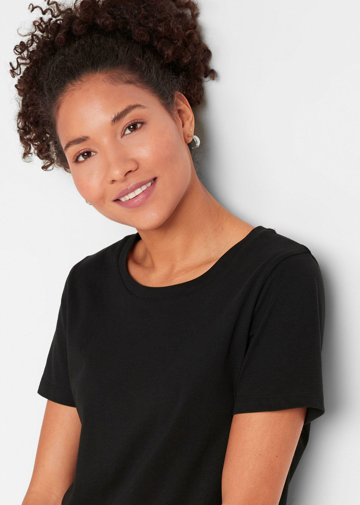 Shirt z krótkim rękawem (2 szt.), z czystej bawełny - Bonprix