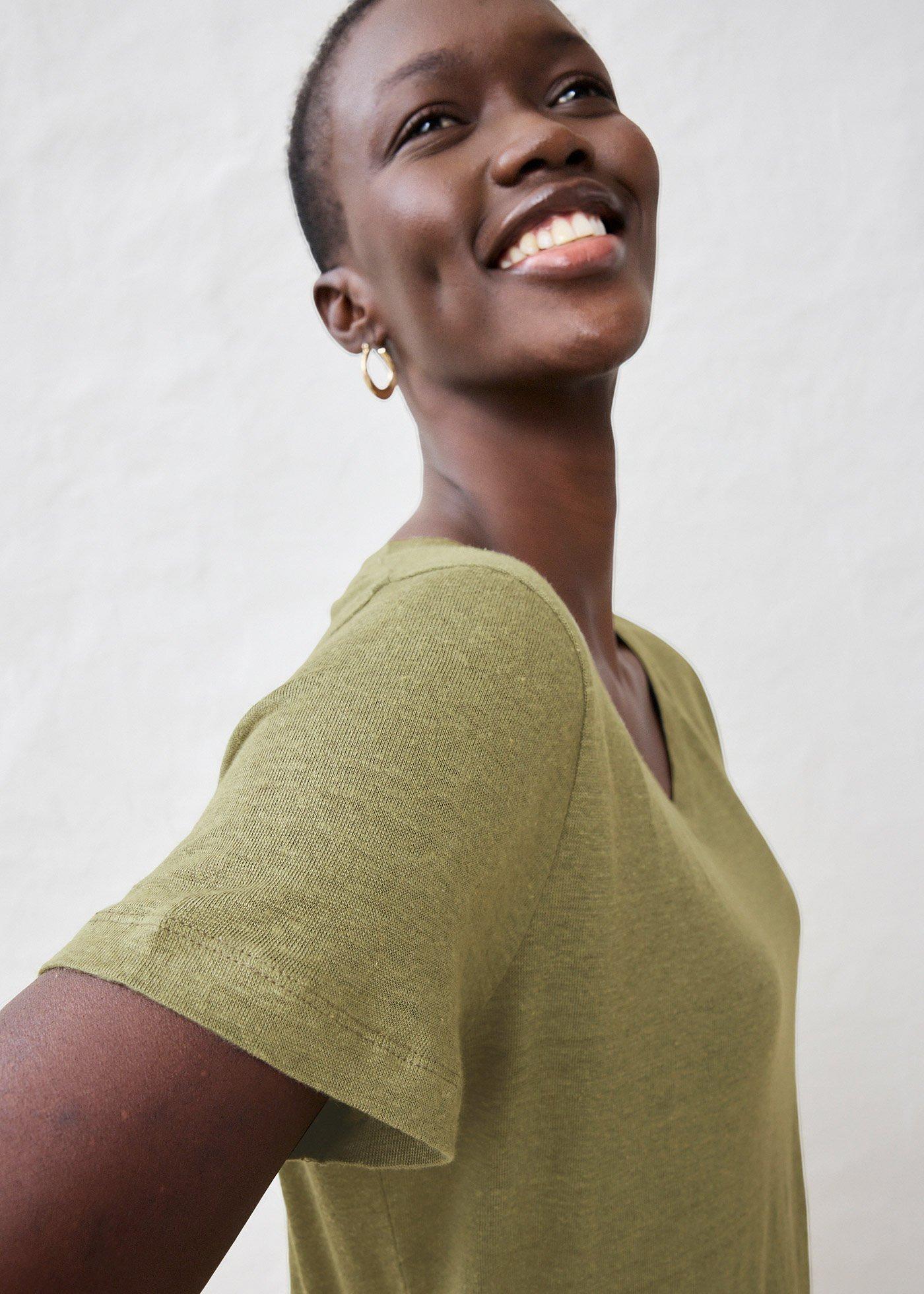 T-shirt z czystego lnu - Bonprix