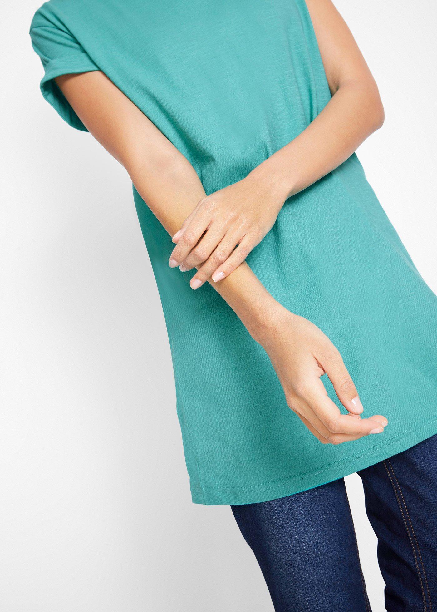 Długi T-shirt z czystej bawełny - Bonprix