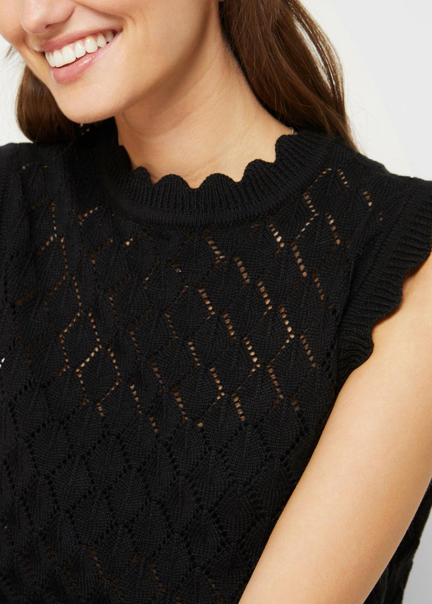 Kamizelka ażurowa z mieszanki bawełny - Bonprix