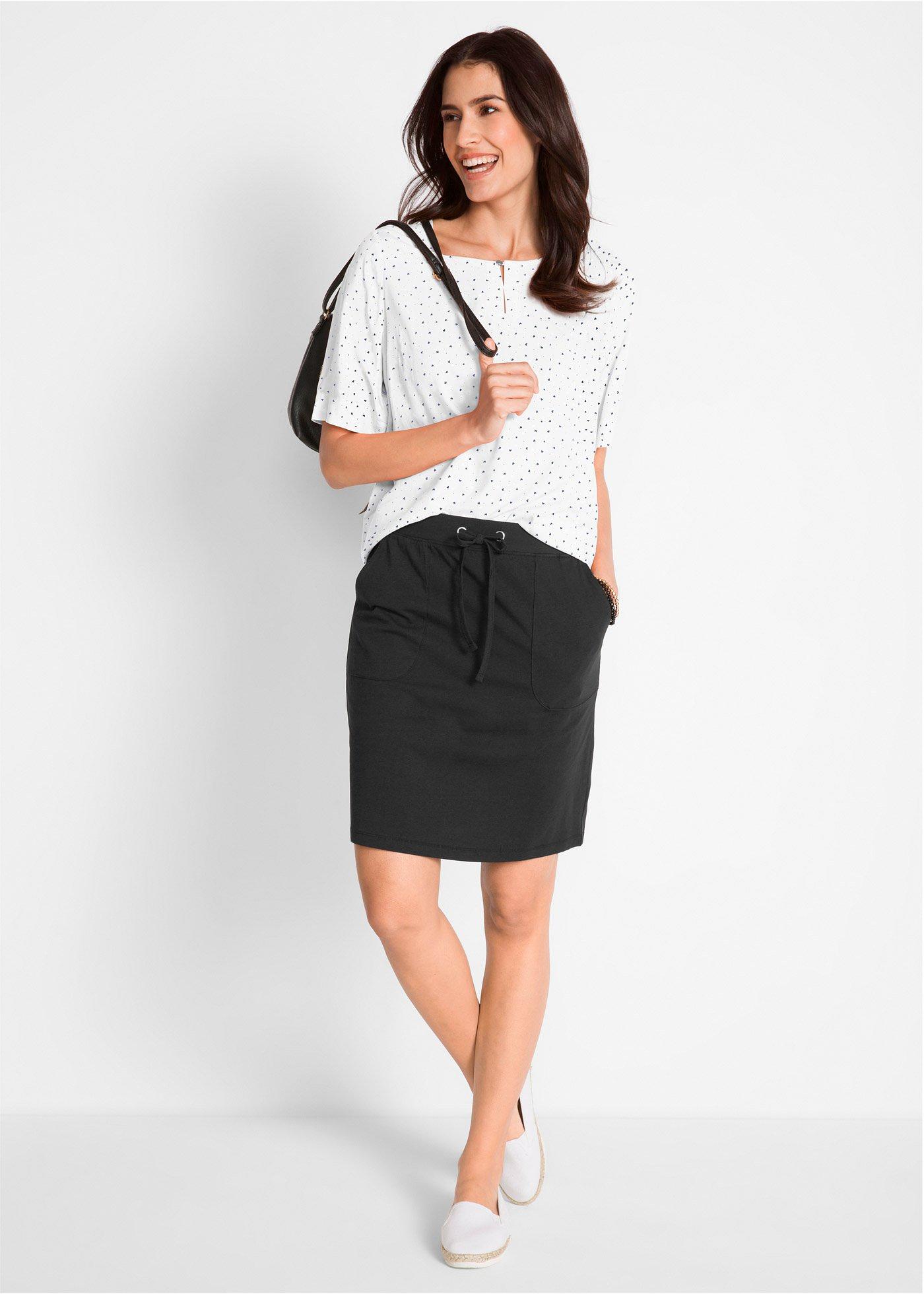 Spódnica z bawełny organicznej ze stretchem - Bonprix