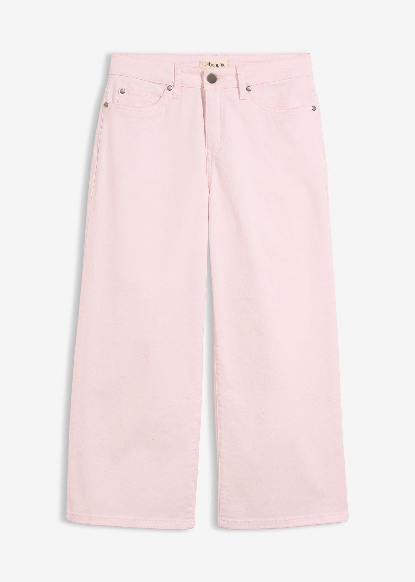 Pantaloni culotte din mix elastic cu bumbac