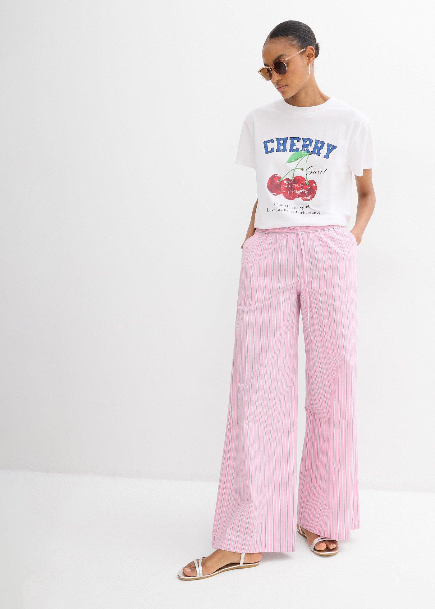 T-shirt z nadrukiem z czystej bawełny organicznej - Bonprix