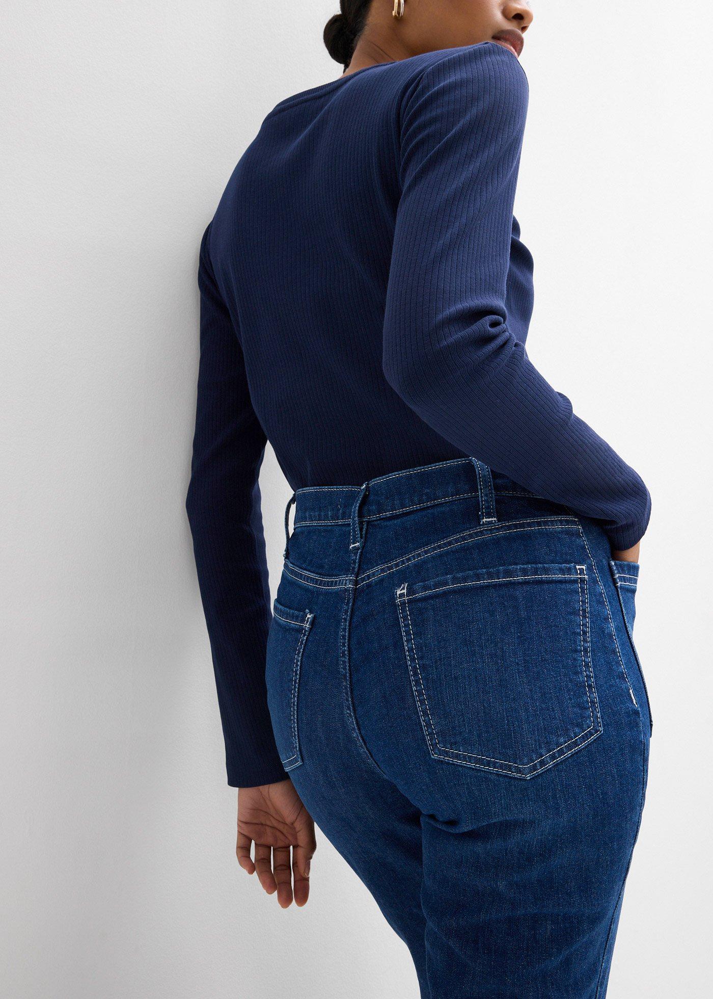 Jeansy dzwony, high waist, ze stretchem - Bonprix