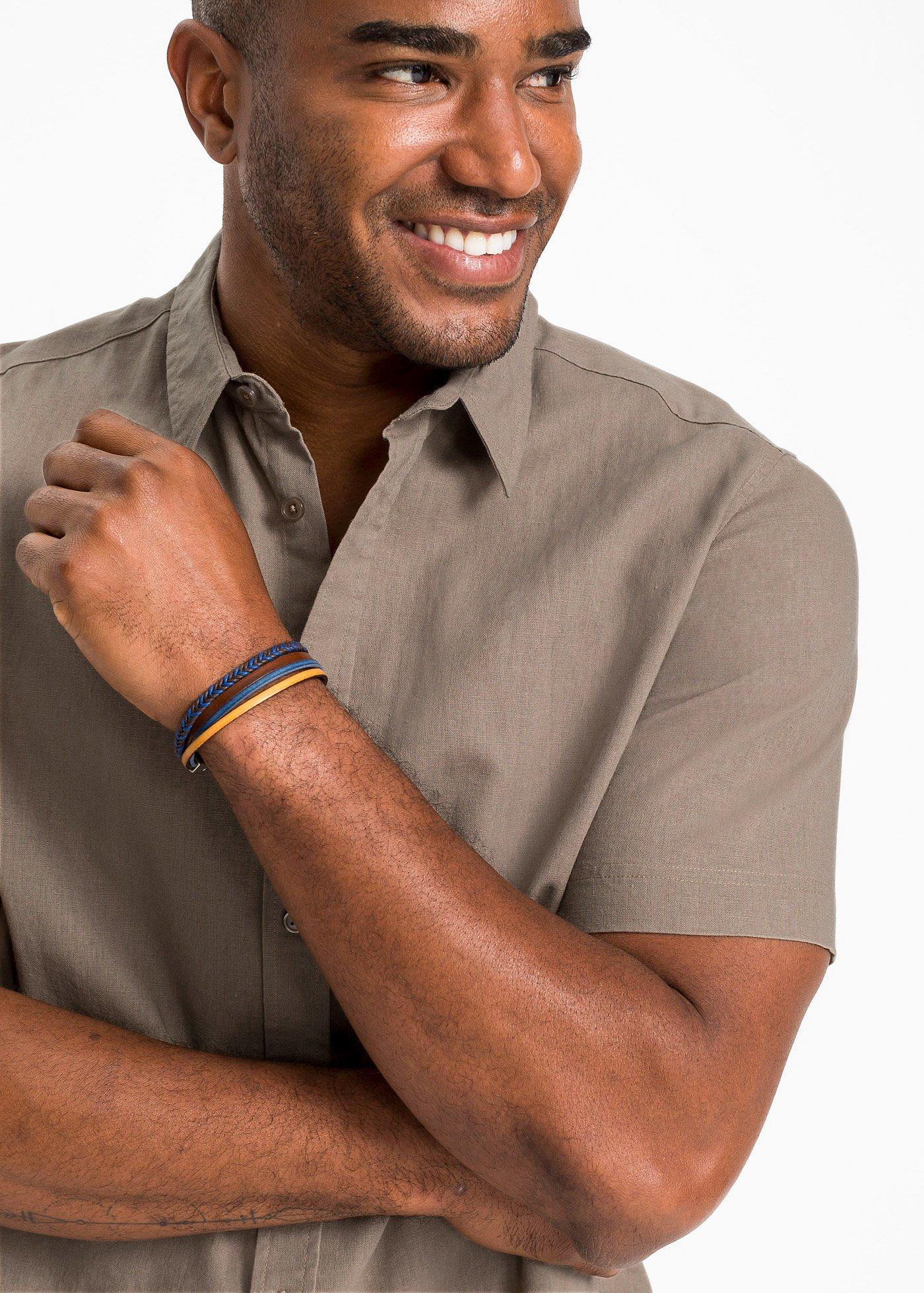 Koszula z krótkim rękawem z przewiewnej mieszanki lnu - Bonprix