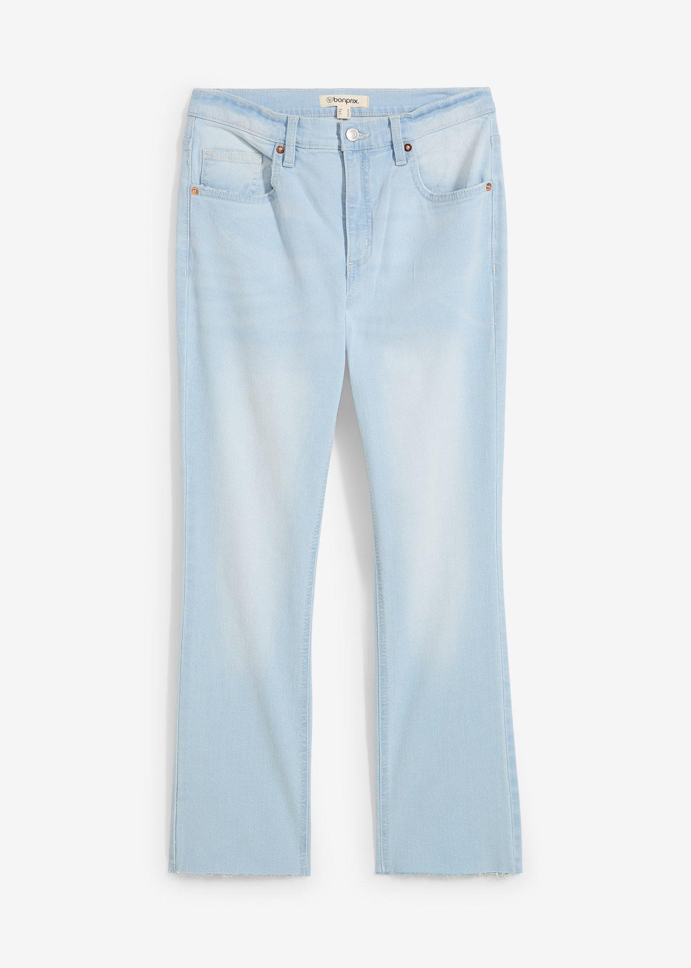 Jean bootcut taille haute, cropped