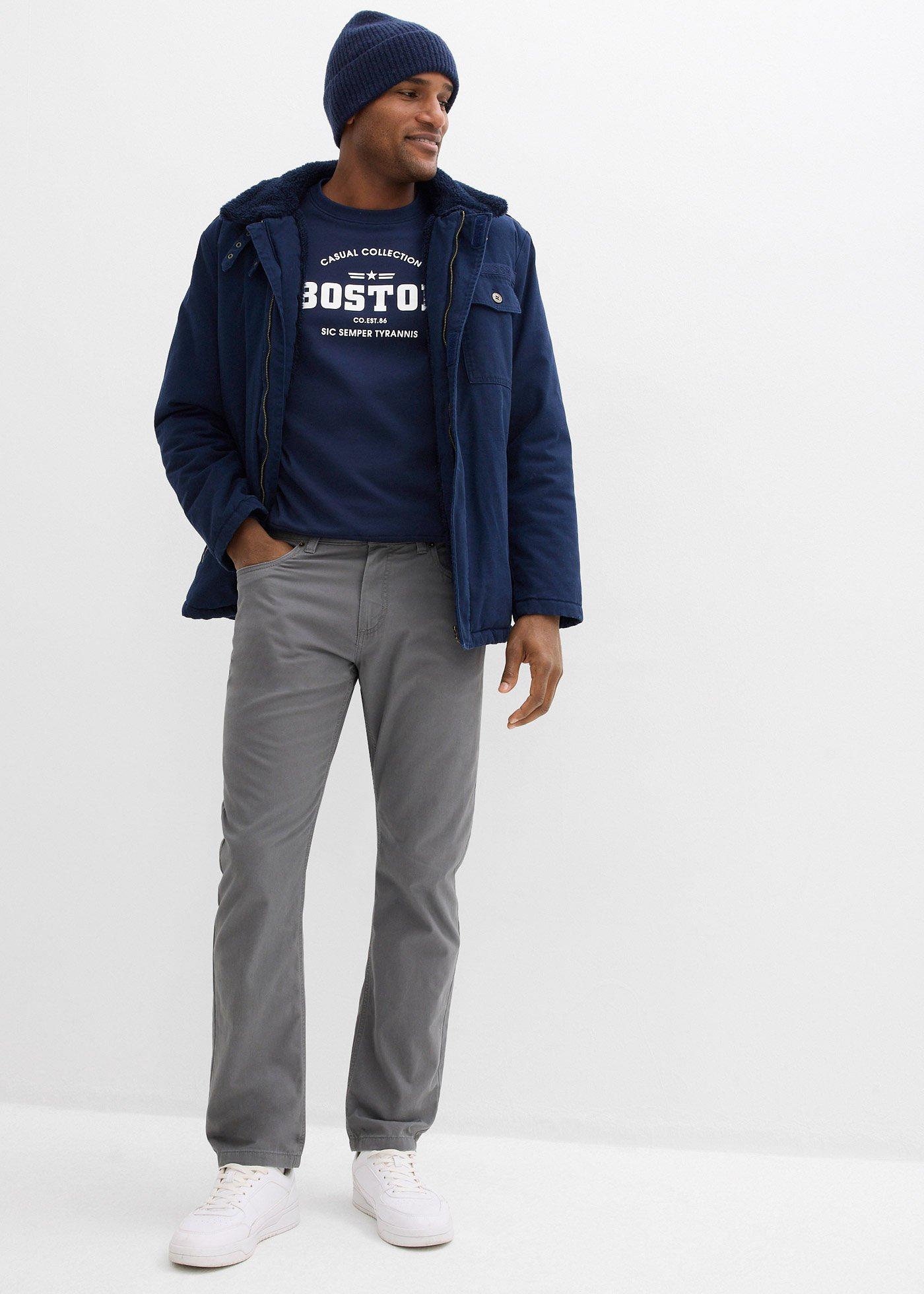 Spodnie regular fit z bawełnianego diagonalu, straight - Bonprix