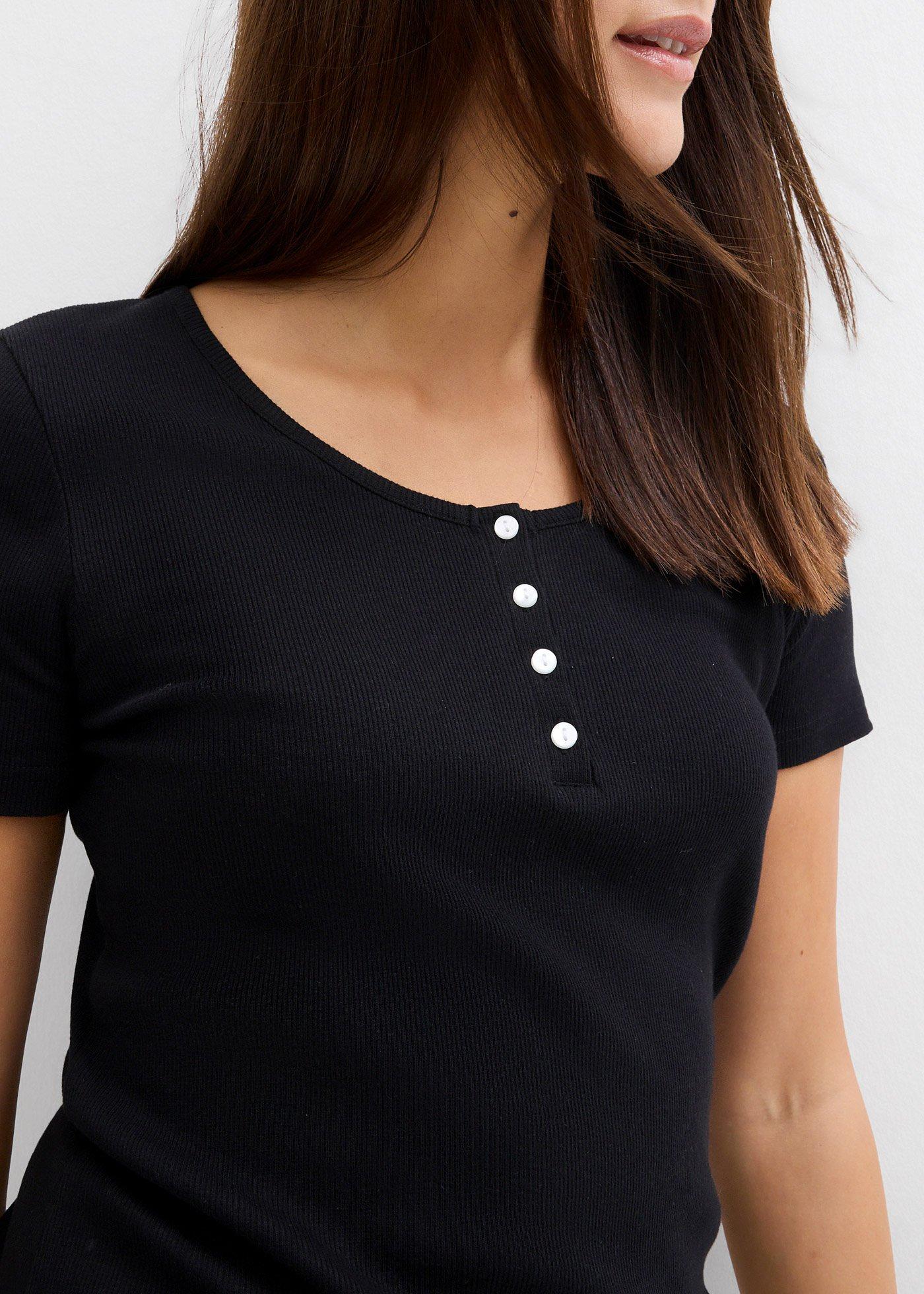 Bluzka z dekoltem henley z czystej bawełny organicznej - Bonprix