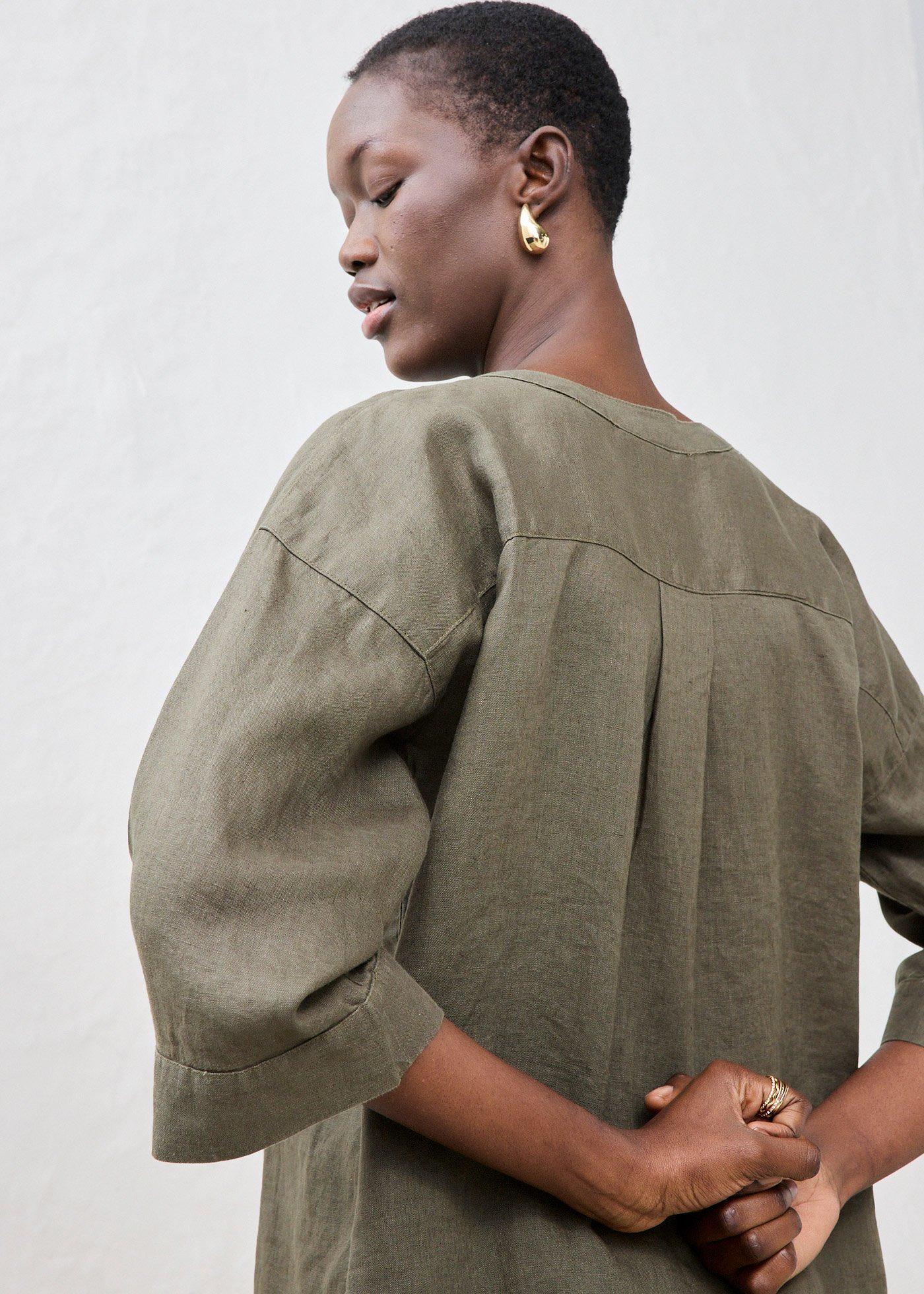 Bluzka oversize z czystego lnu - Bonprix